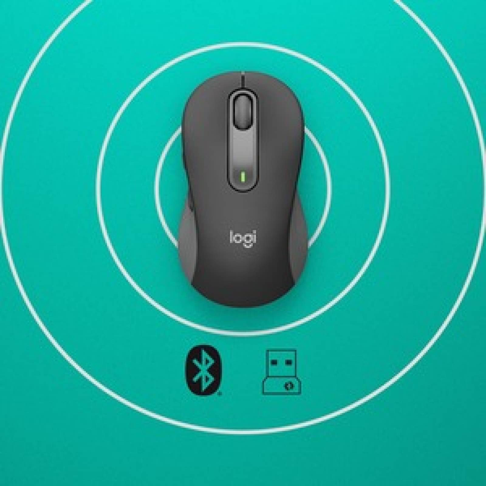Logitech Mouse Logitech Signature M650L - Frecuencia Bluetooth/Radio - USB - Grafito - Inalámbrico - 4000 dpi - Rueda de