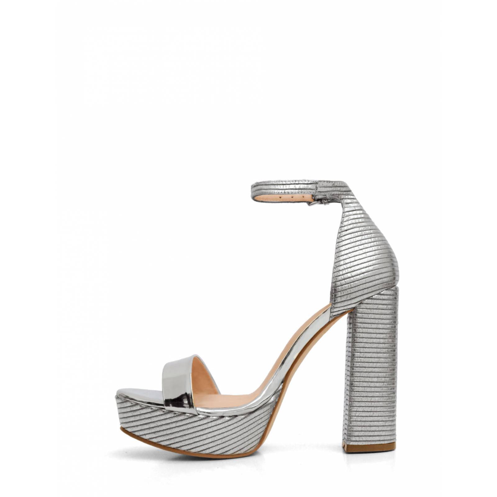 Plataforma Sandalia Plateada Fiesta con Plantillas Extra Confortables PATEY