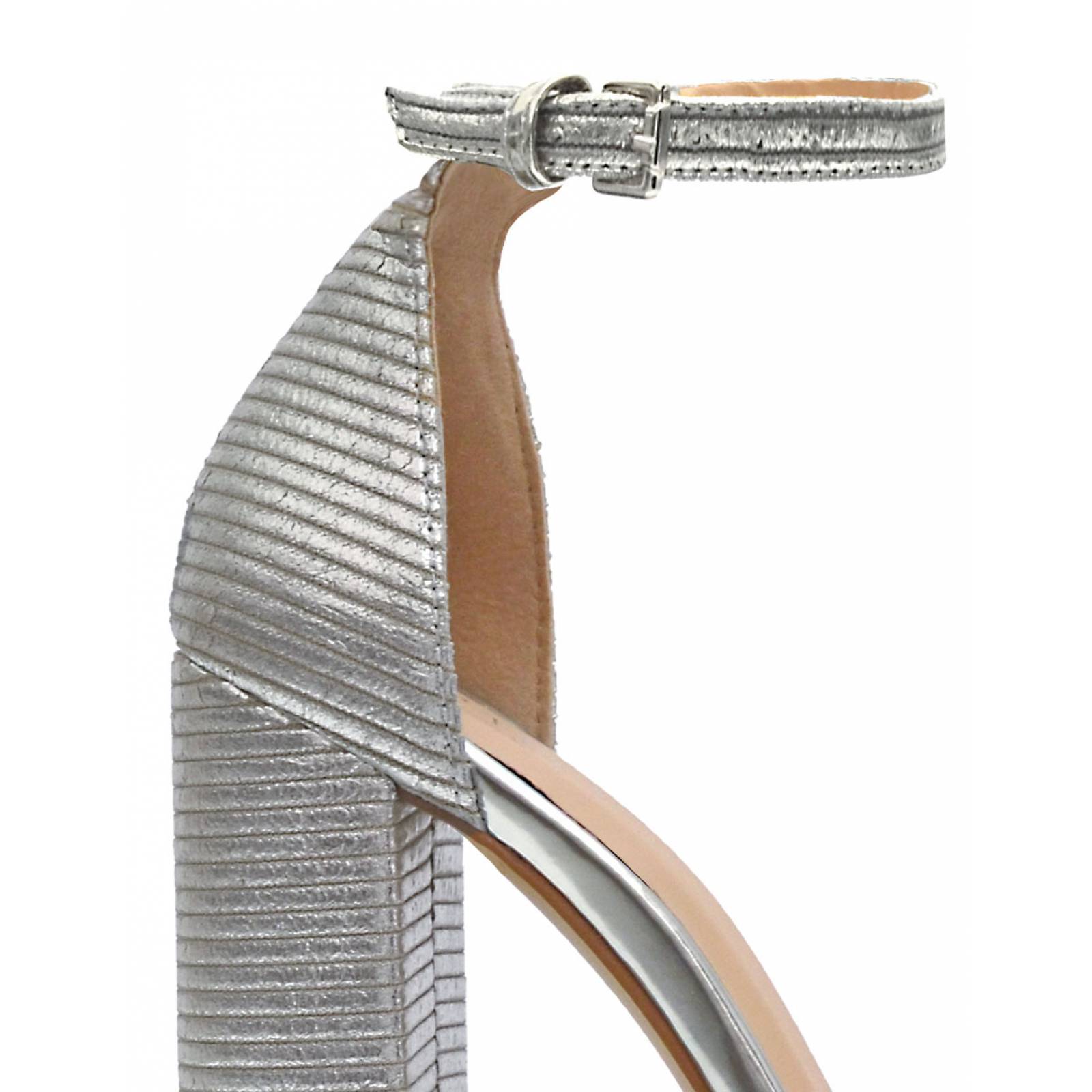 Plataforma Sandalia Plateada Fiesta con Plantillas Extra Confortables PATEY