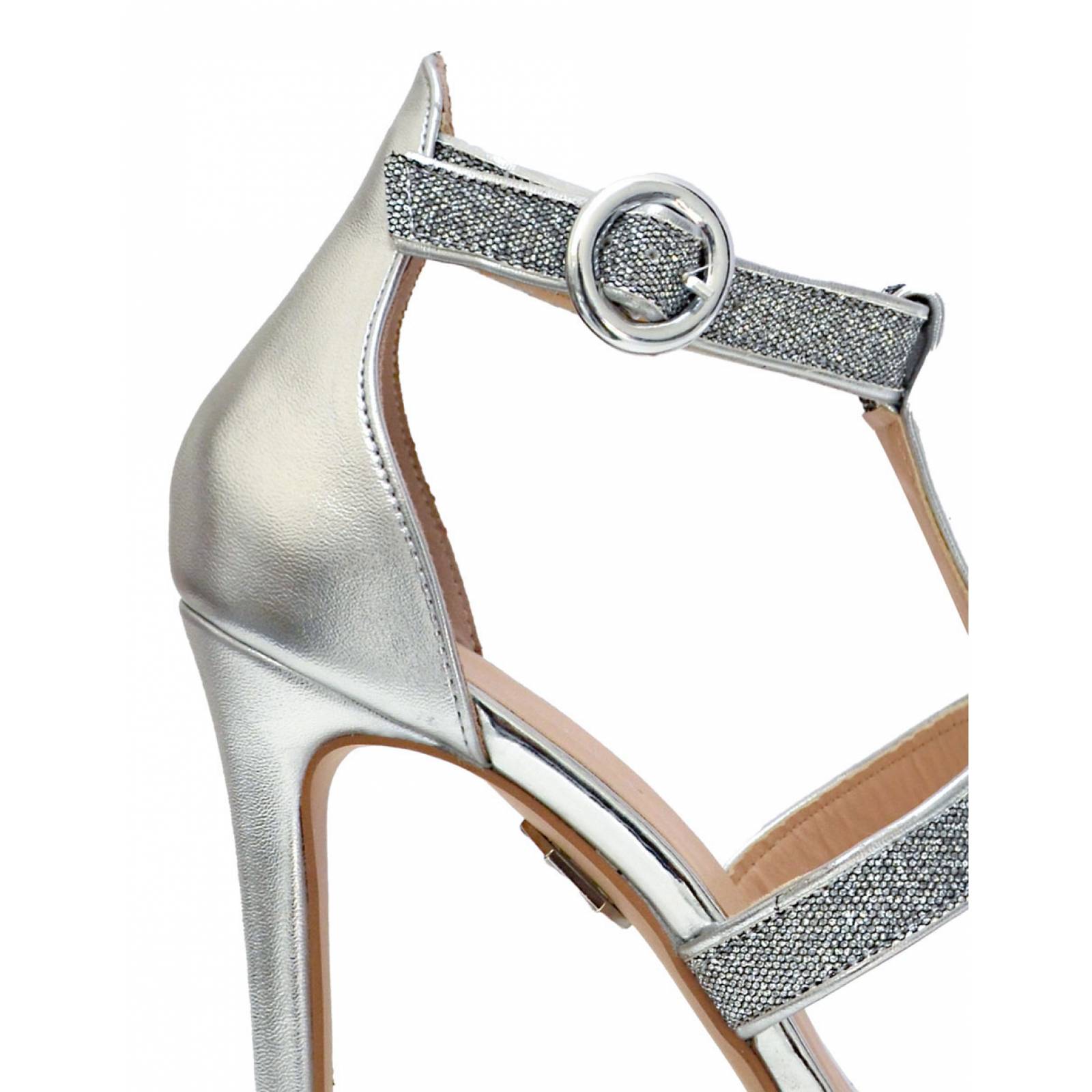 Sandalias Plateadas Fiesta Elegante con Plantillas Extra Confortables PATEY