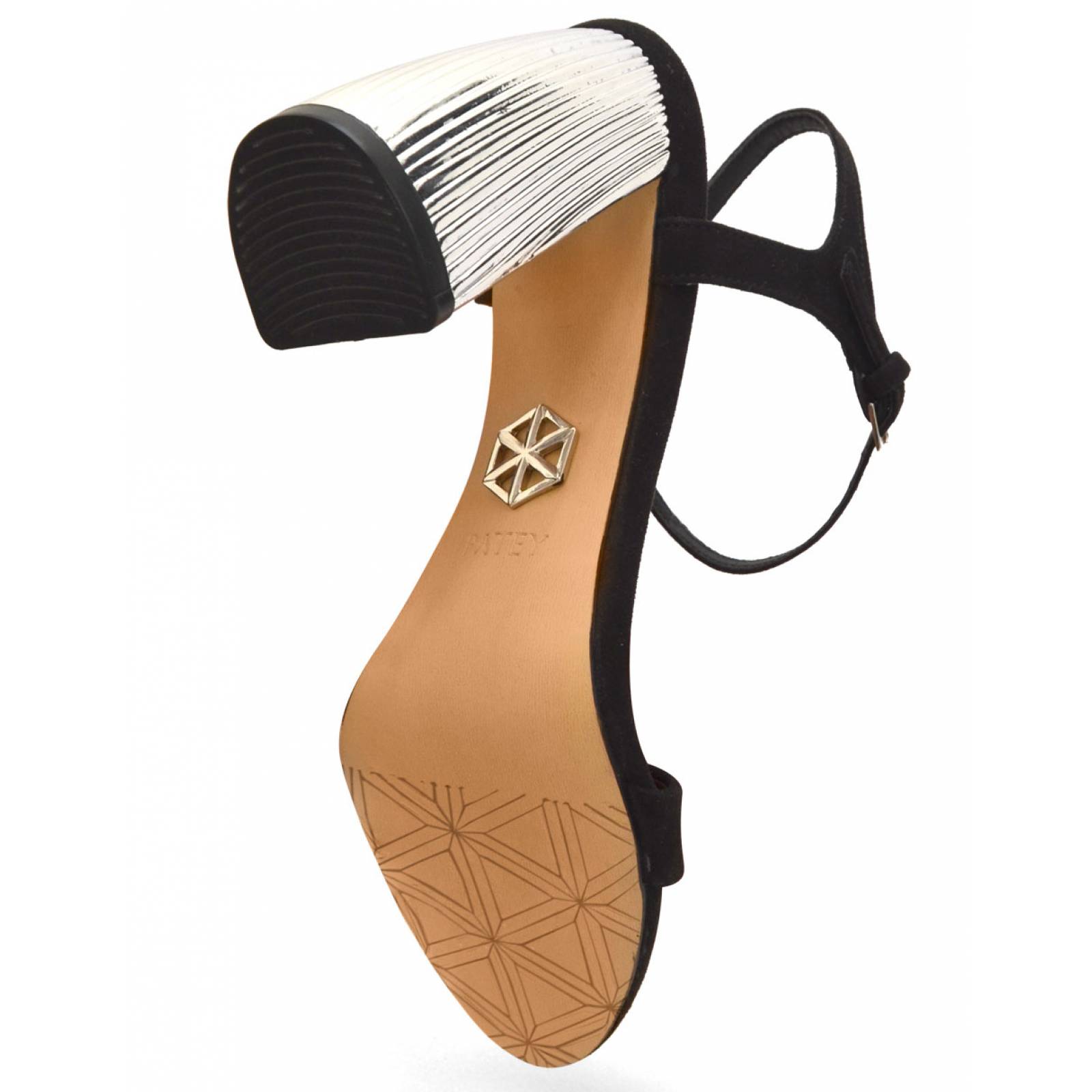 Sandalias Negras Fiesta Elegante con Plantillas Extra Confortables PATEY