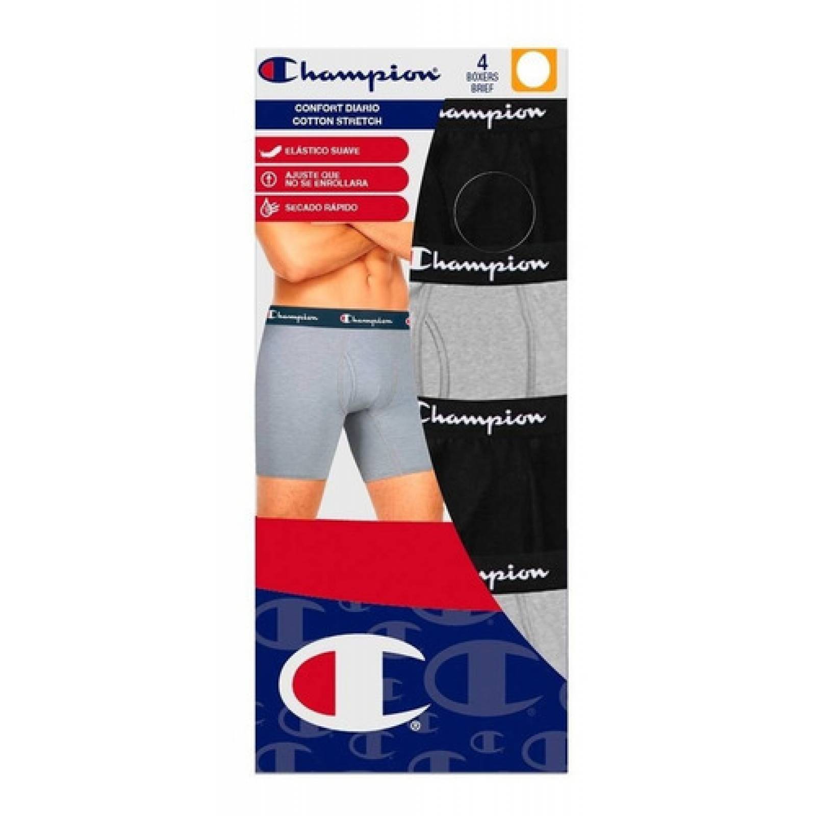 Boxer Para Caballero, 4 Piezas, Champion, Ropa interior