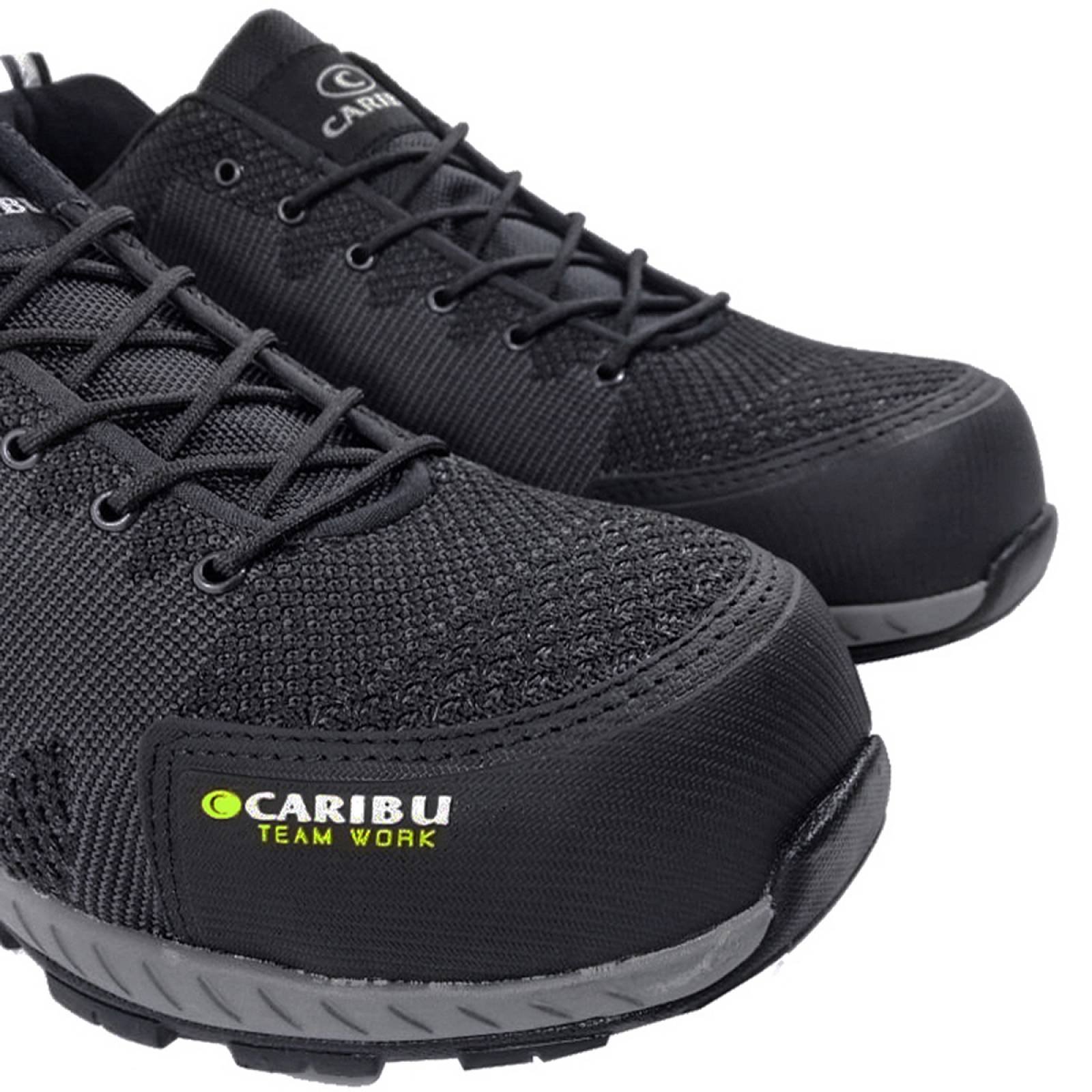 Tenis de Seguridad Industrial Con Casco Caribú 325 Negro / Gris