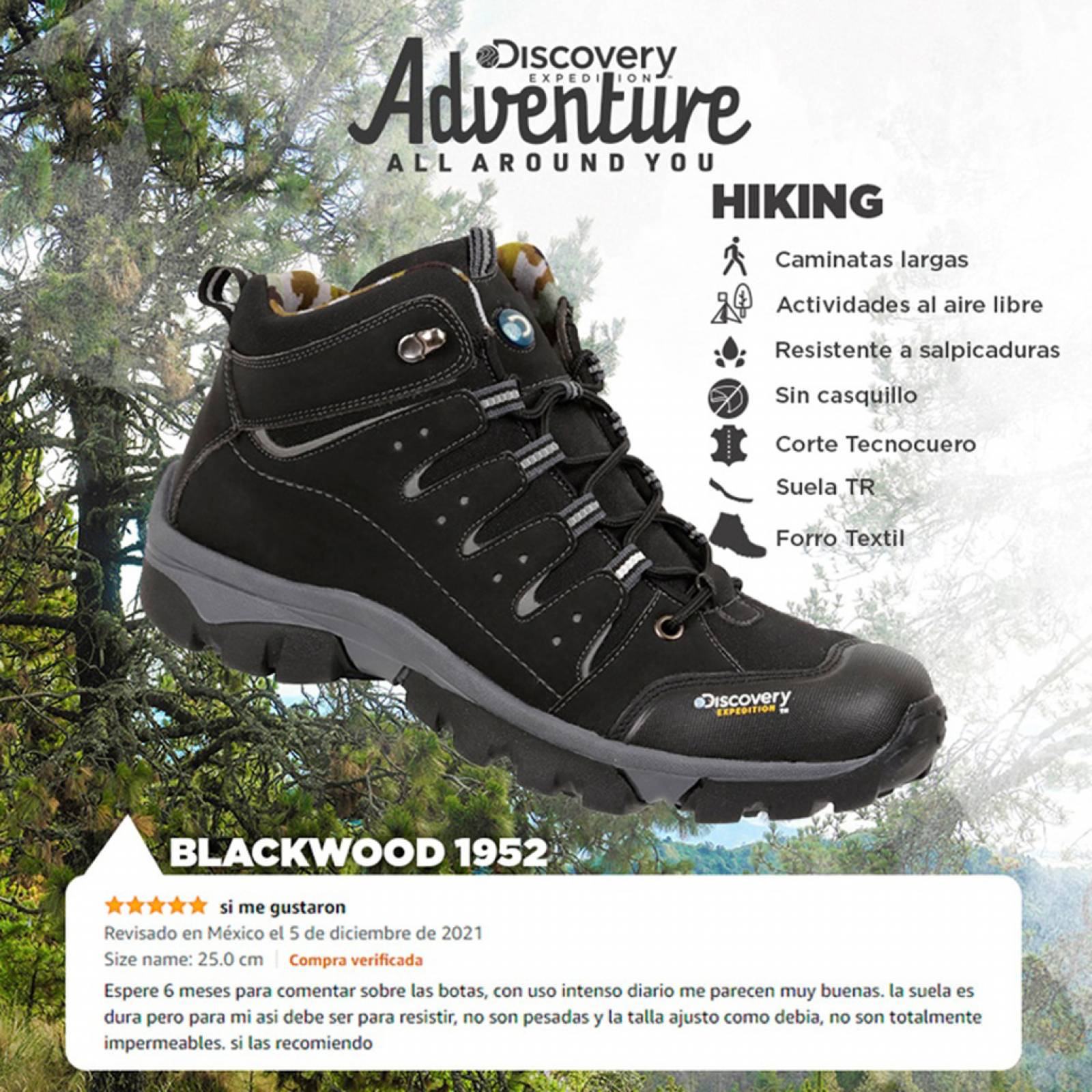 Botas Caballero Outdoor Hiking Discovery Expedition 1955 Negro 