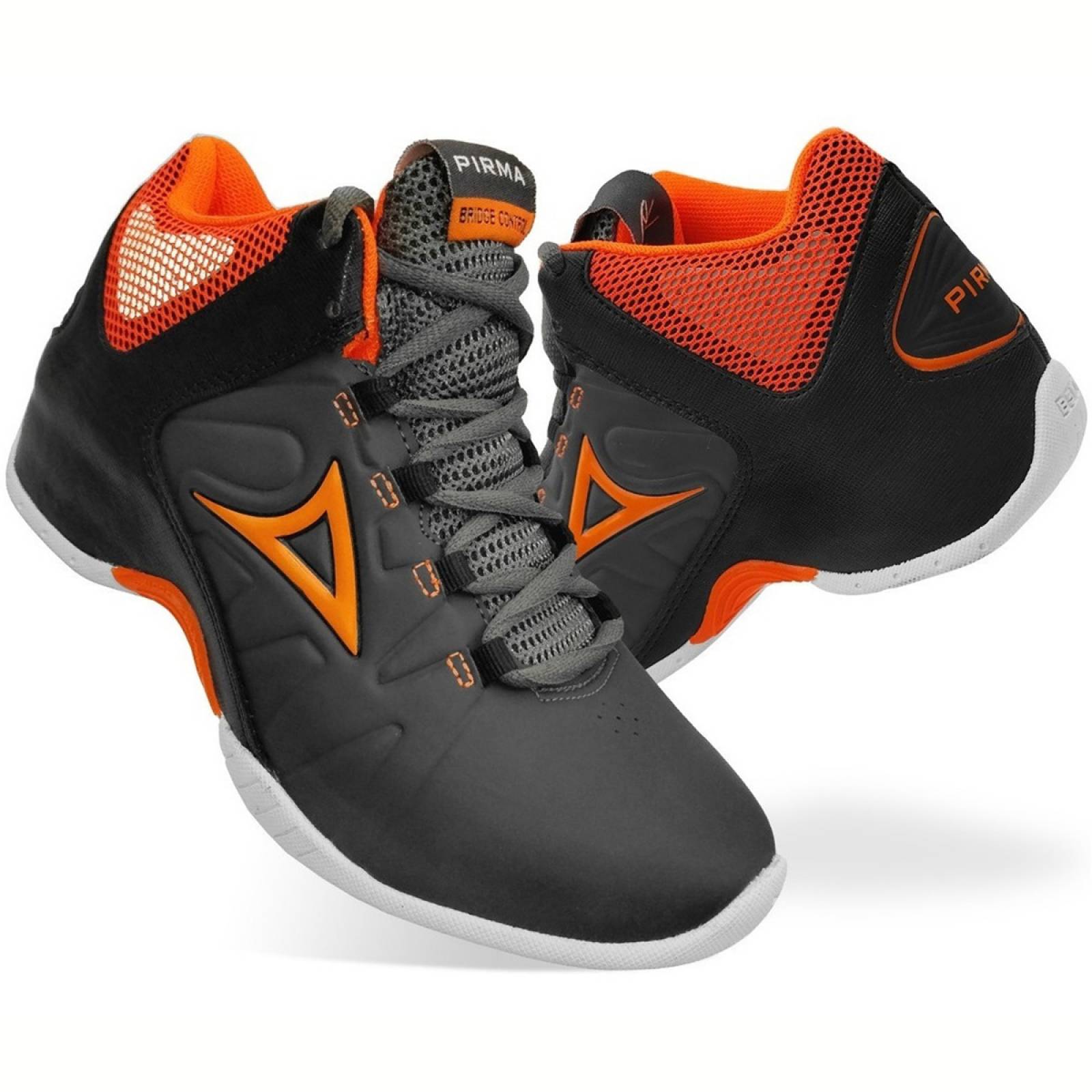 Tenis Basket Ball Pirma 795 Negro Naranja