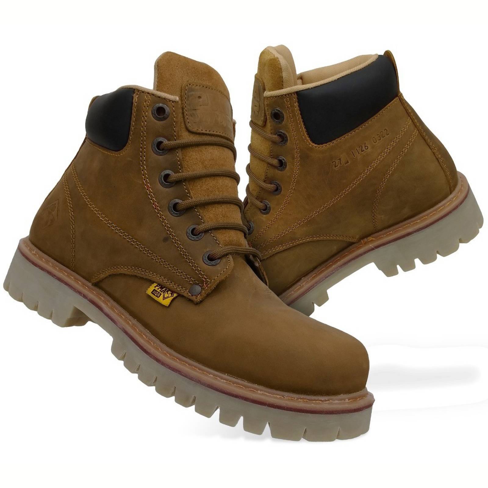 Bota Industrial Con Casco De Acero Pma Miel Crazy 036