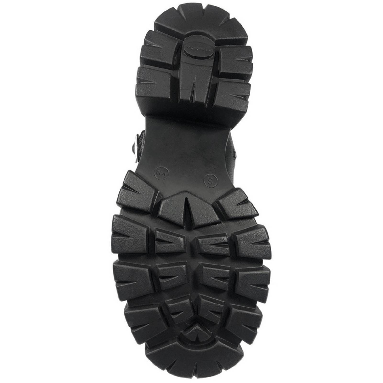 Bota Combat Suela Gruesa Track Chunky Para Mujer De Moda Negro 4026