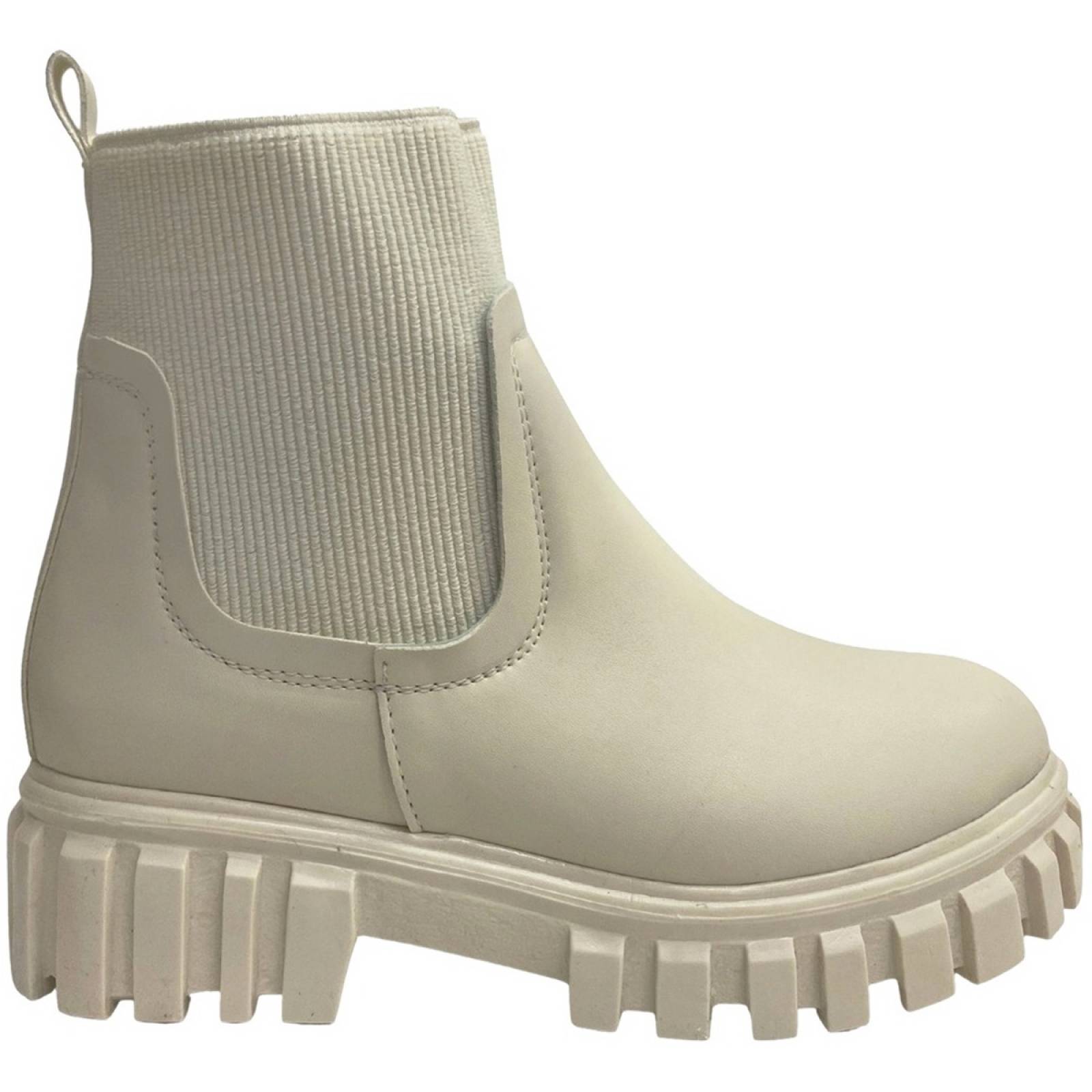 Botas Botin Para Dama Plataforma Escocia Suela Serpiente Latte