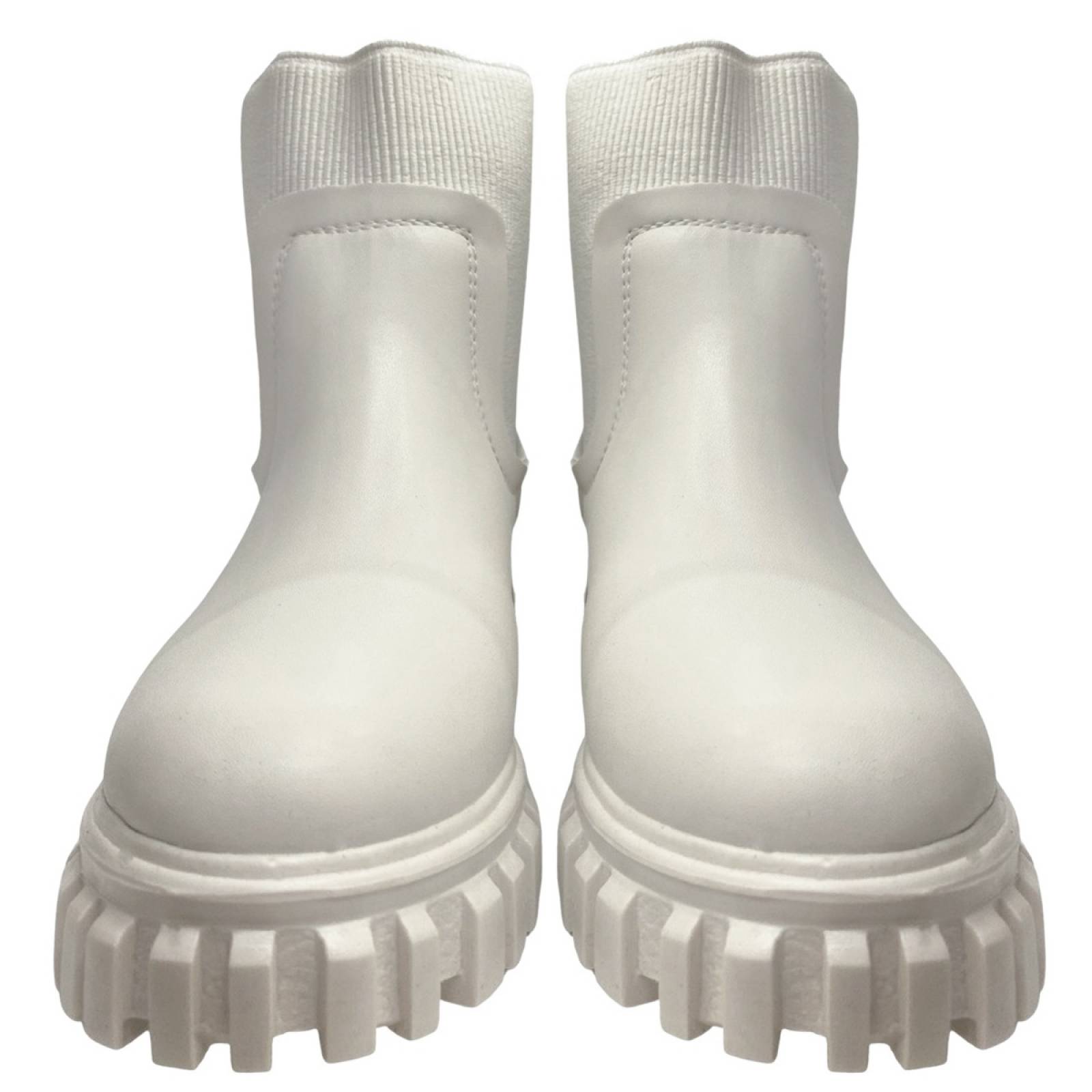 Botas Botin Para Dama Plataforma Escocia Suela Serpiente Latte
