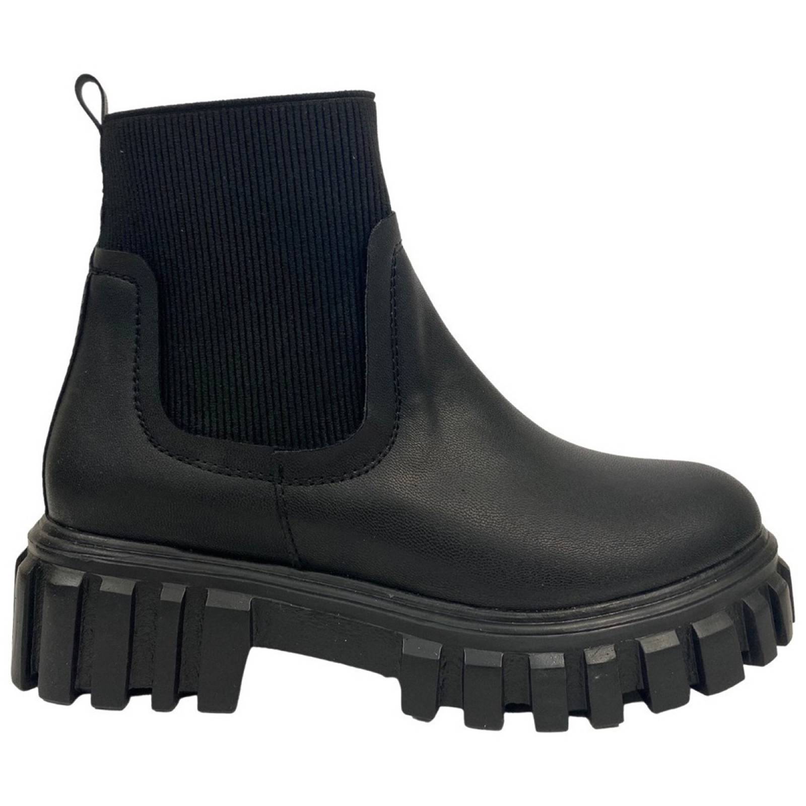 Botas Botin Para Dama Plataforma Escocia Suela Serpiente Negro