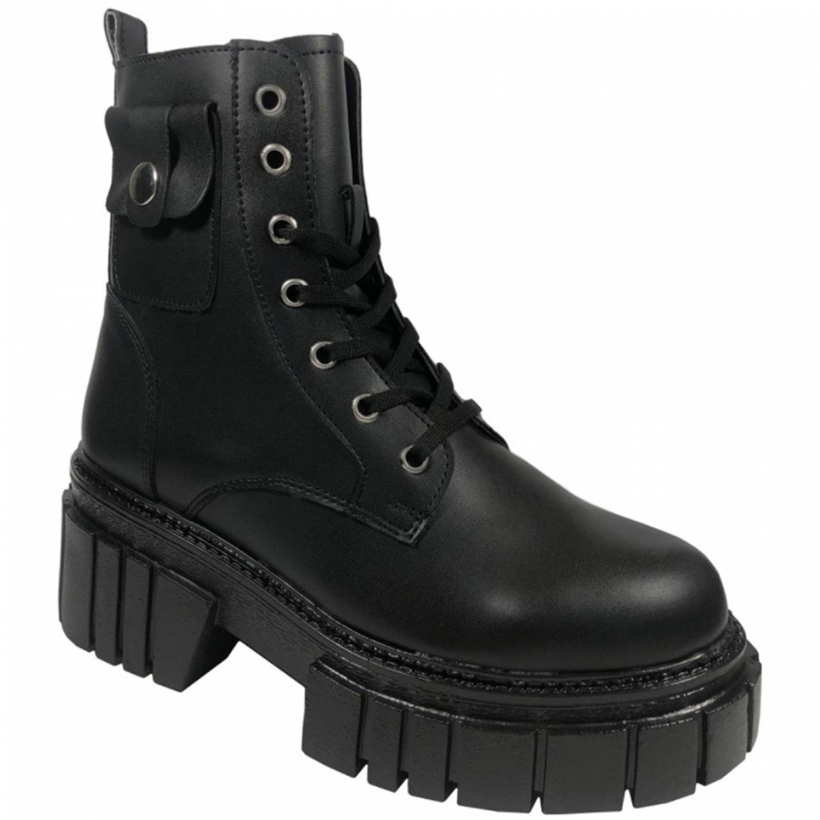 Botas Combat Mujer Moda Modernas Militares Negro