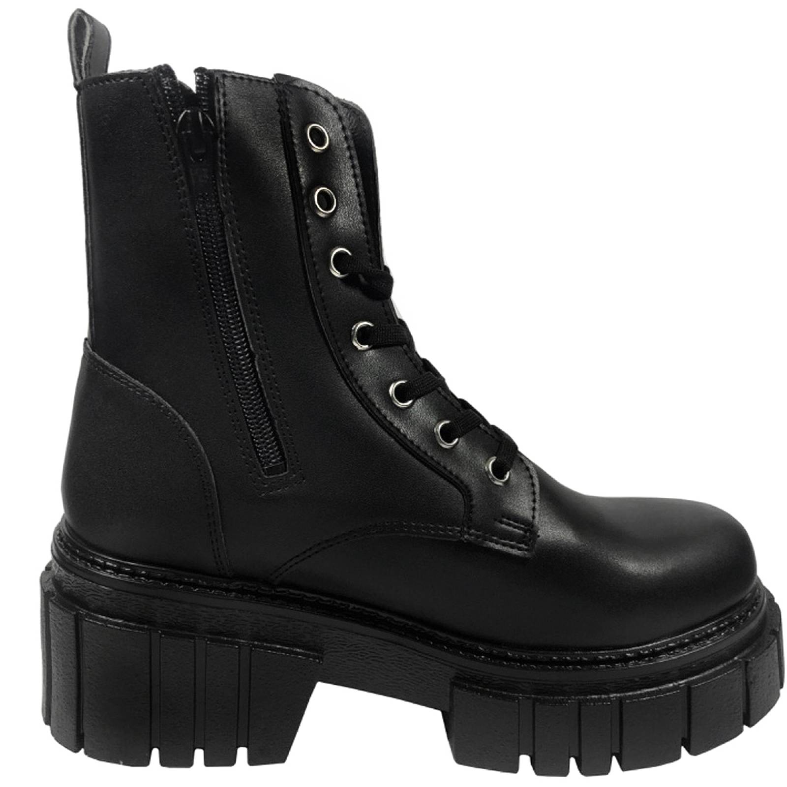 Botas Combat Mujer Moda Modernas Militares Negro