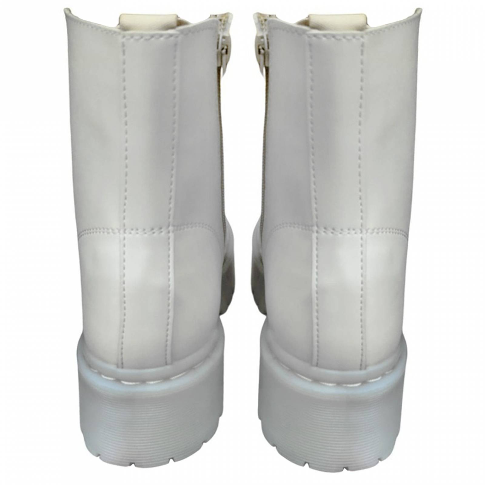 Botas Rockeras Combat Plataforma Para Dama Militares De Moda Latte 2711