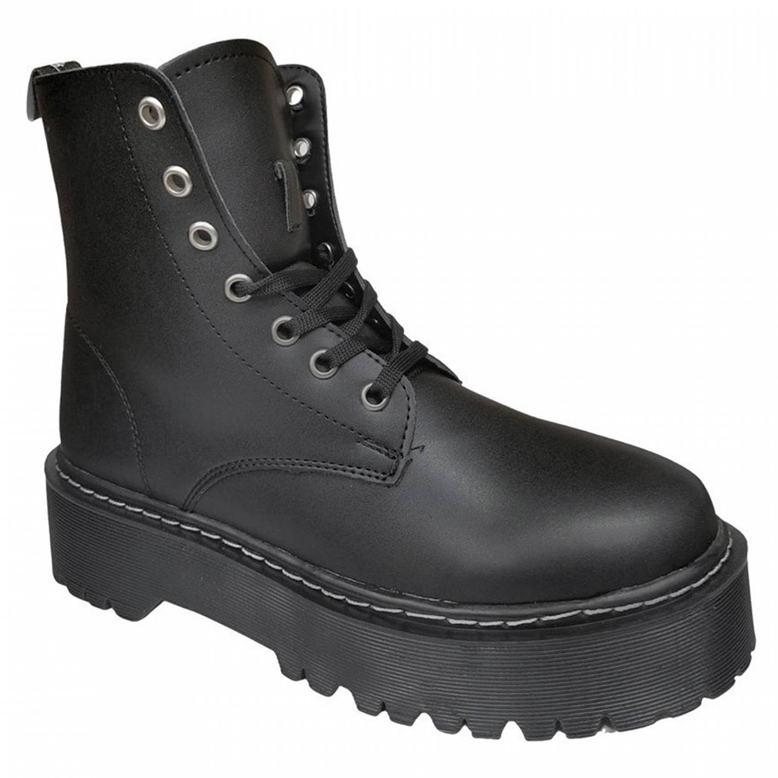 Botas Rockeras Combat Plataforma Para Dama Militares De Moda Nairobi Negro 2711