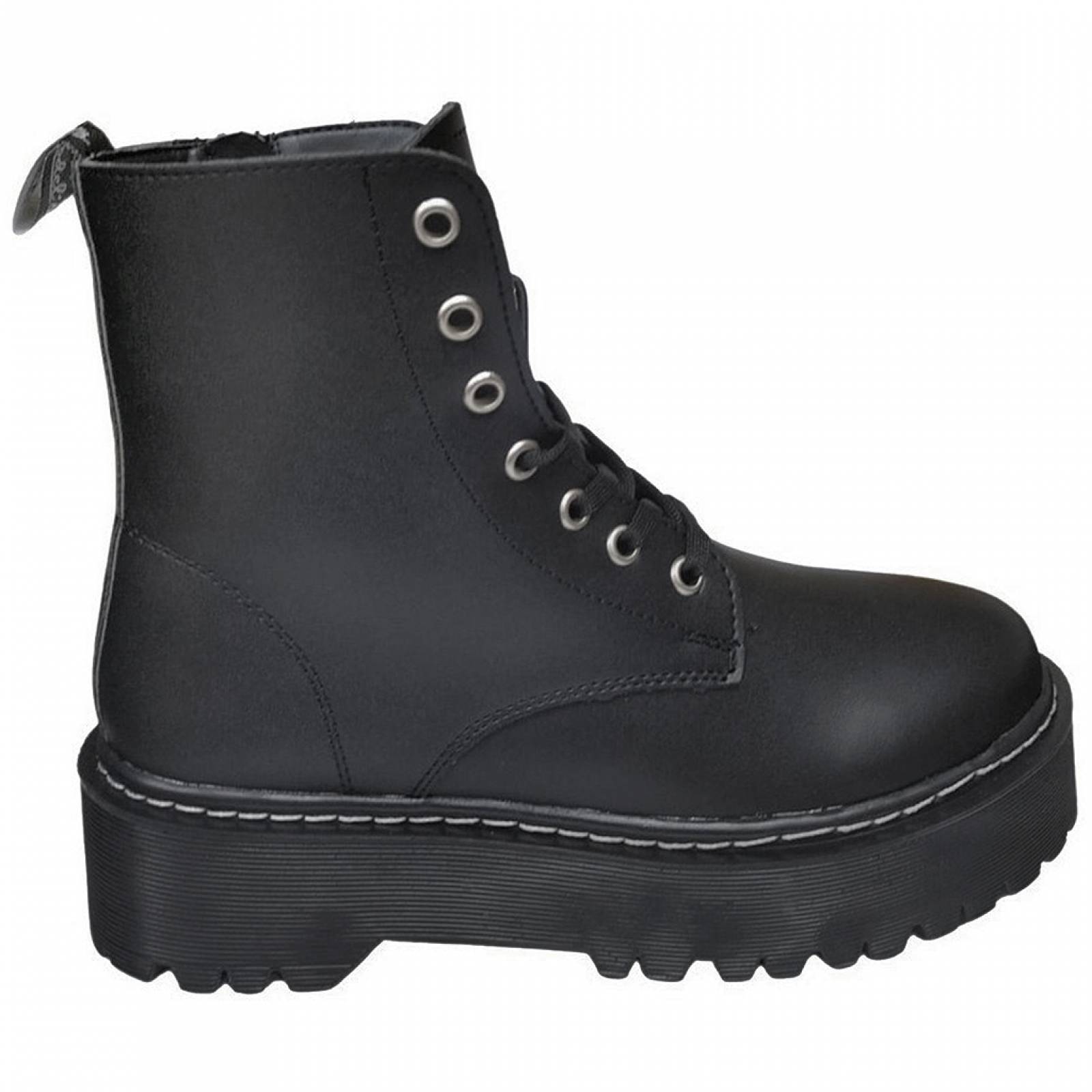 Botas Rockeras Combat Plataforma Para Dama Militares De Moda Nairobi Negro 2711