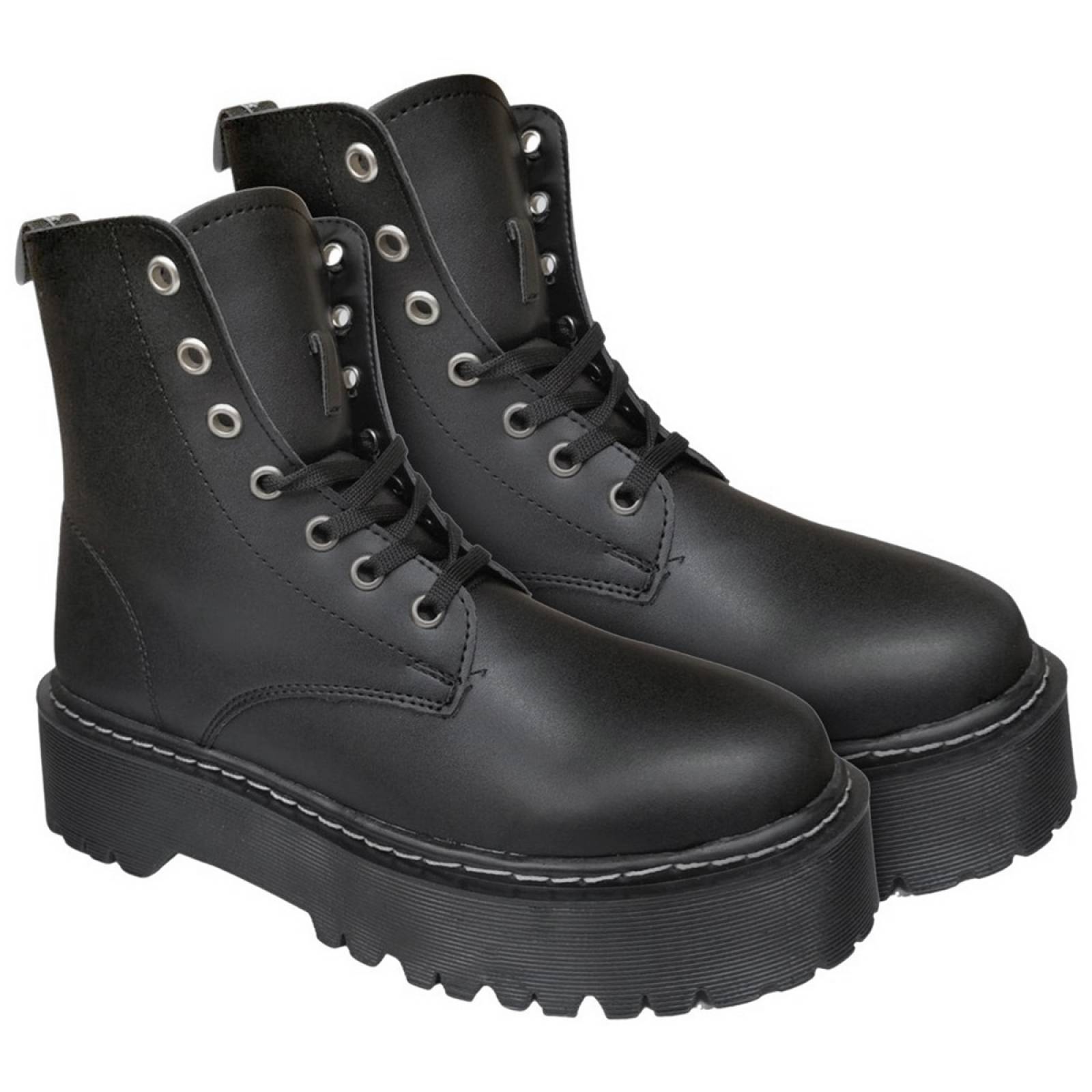 Botas Rockeras Combat Plataforma Para Dama Militares De Moda Nairobi Negro 2711