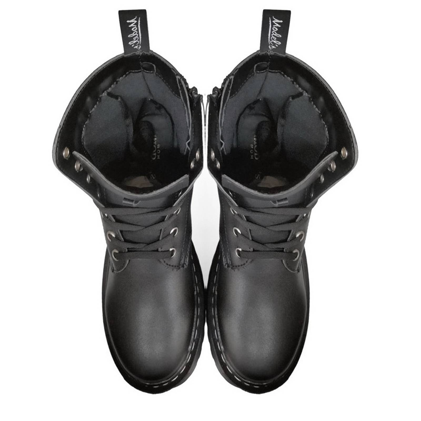 Botas Rockeras Combat Plataforma Para Dama Militares De Moda Nairobi Negro 2711