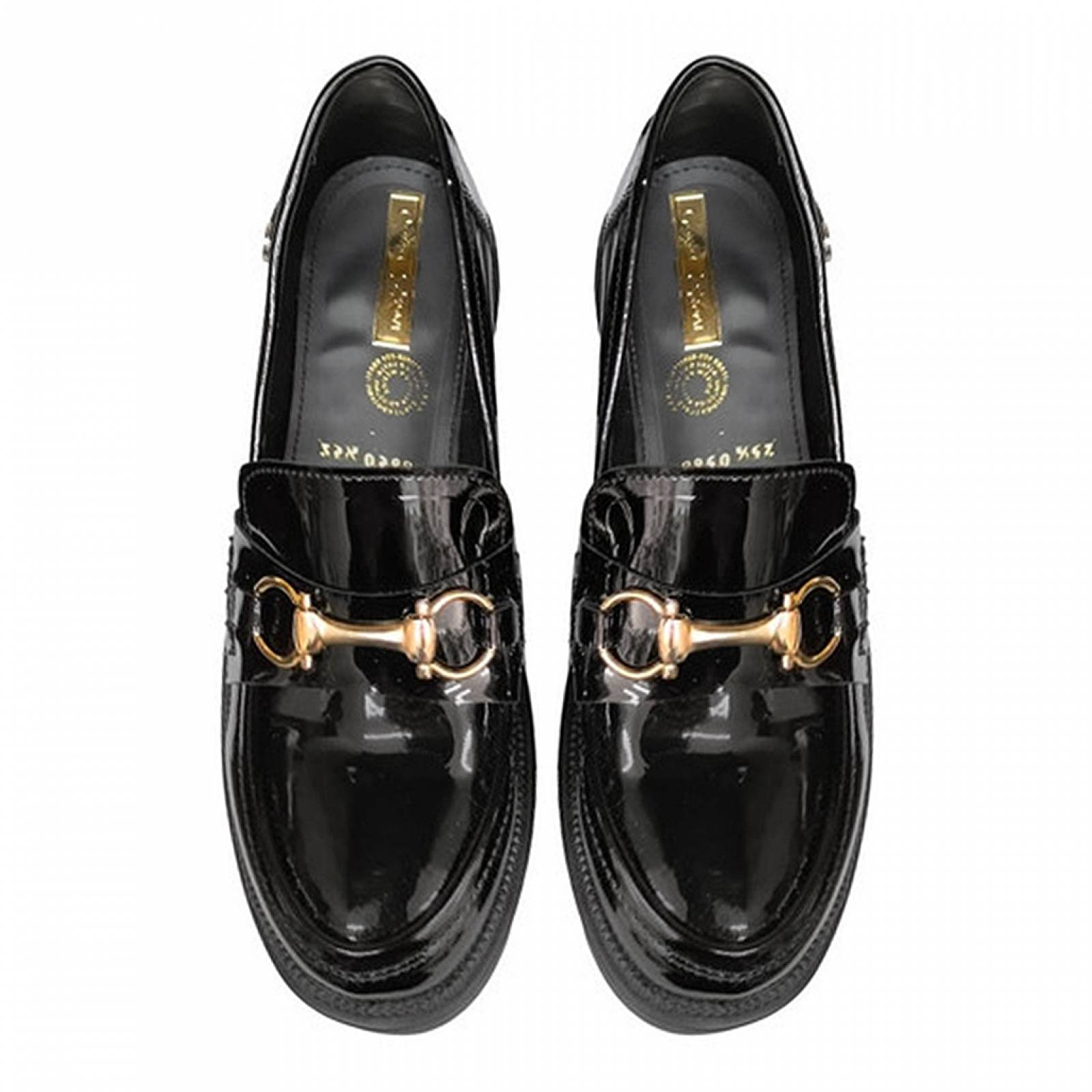 Zapato De Vestir Fino Para Dama Casual Confort Plataforma Charol Negro