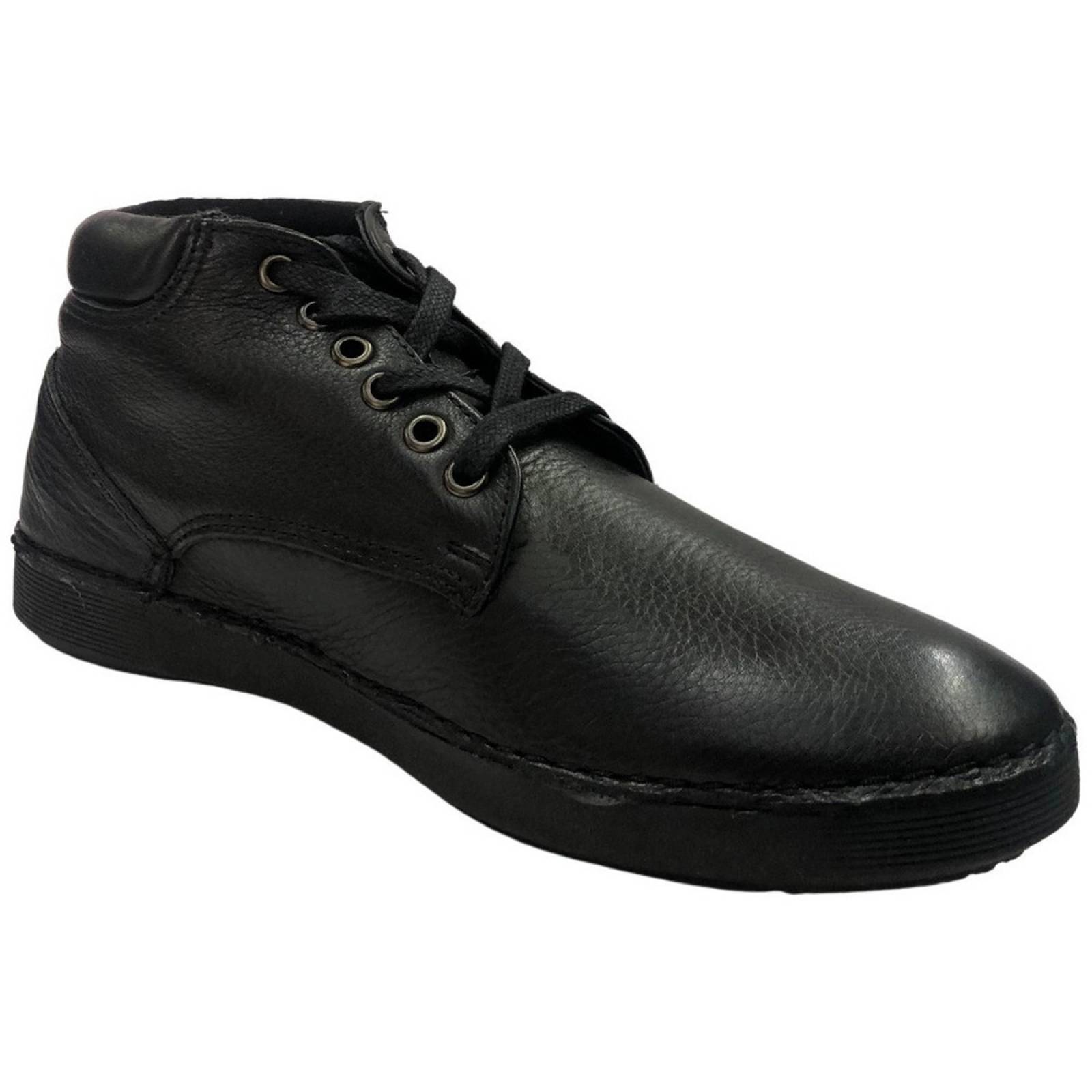 Zapato Botín Para Caballero Lobo Solo 8156 Piel Negro