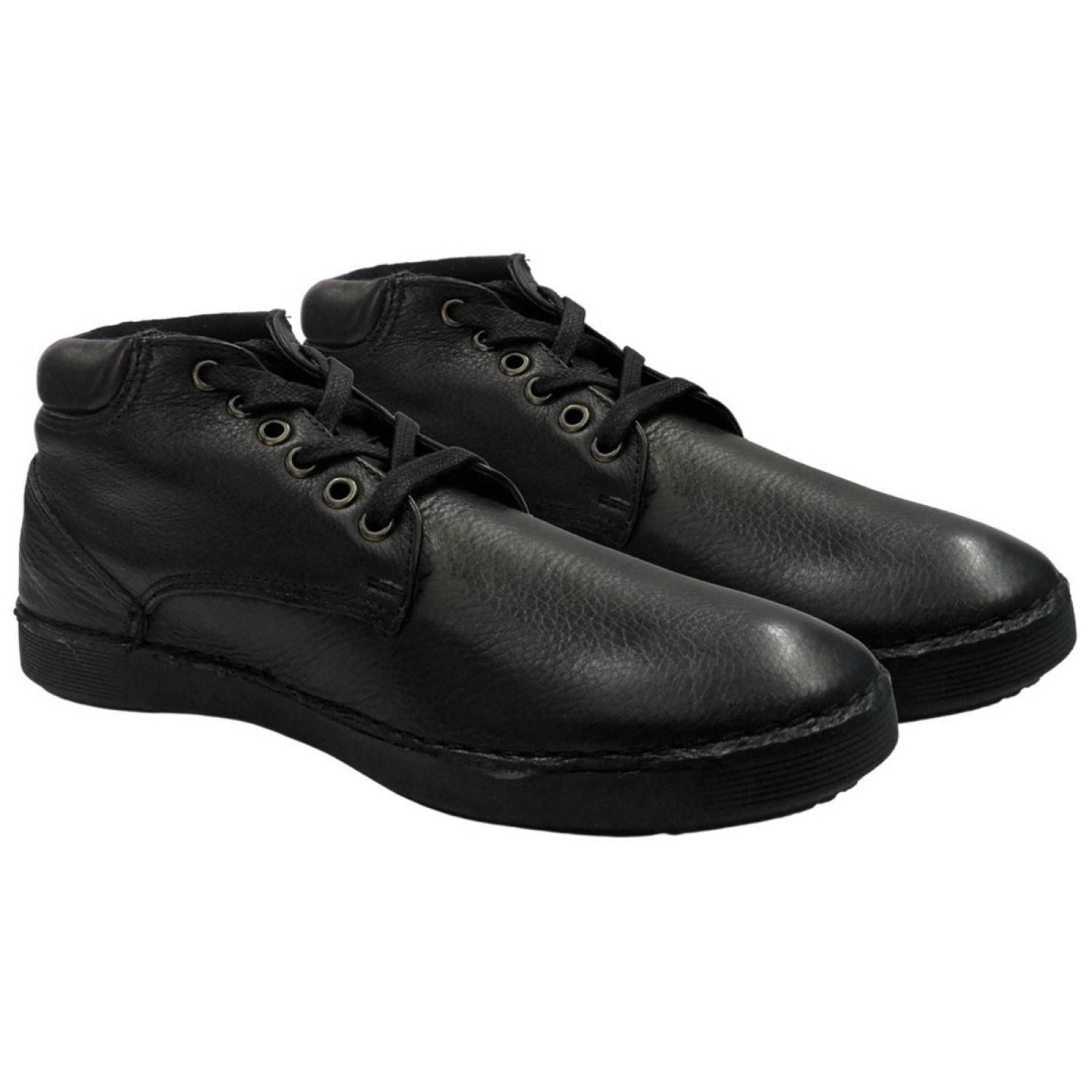 Zapato Botín Para Caballero Lobo Solo 8156 Piel Negro