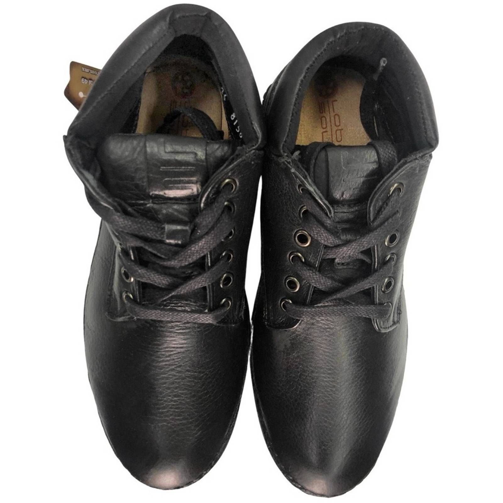 Zapato Botín Para Caballero Lobo Solo 8156 Piel Negro