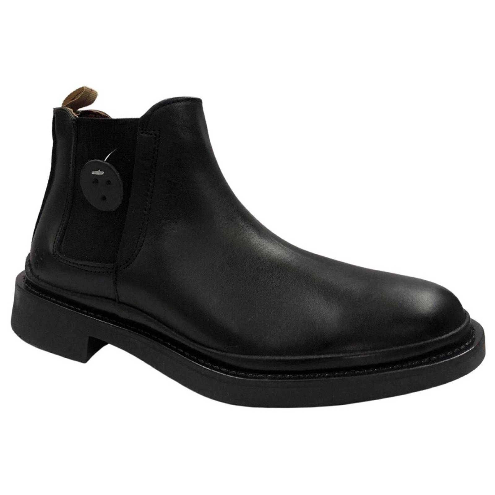 Botín Chelsea Boots Hombre Caballero Piel Auténtica 35800 Negro
