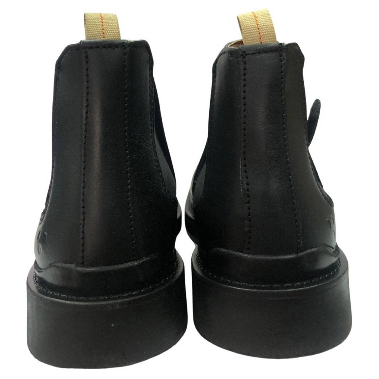 Botín Chelsea Boots Hombre Caballero Piel Auténtica 35800 Negro