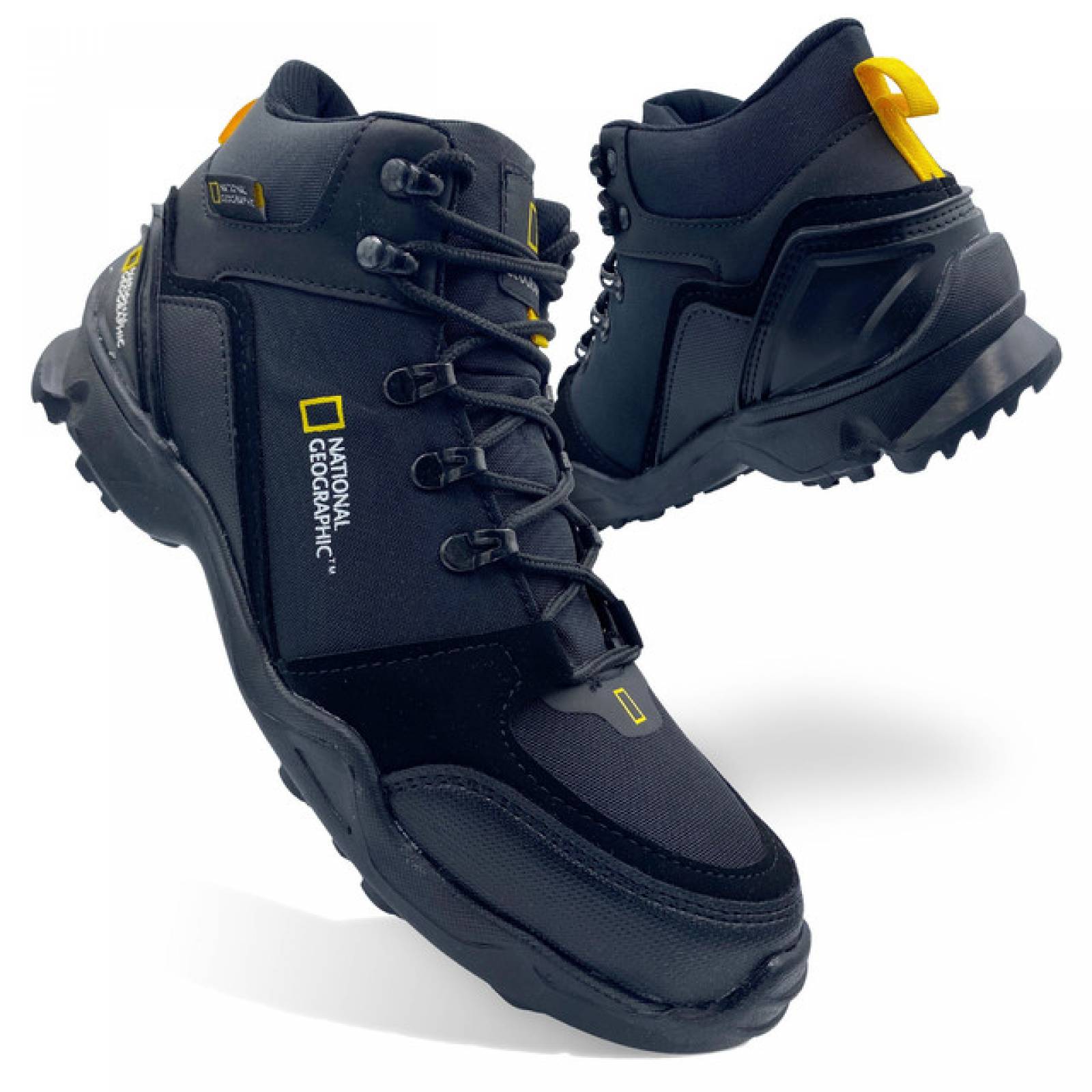 Botas National Geographic 5012 Para Hombre Outdoor Negro Amarillo