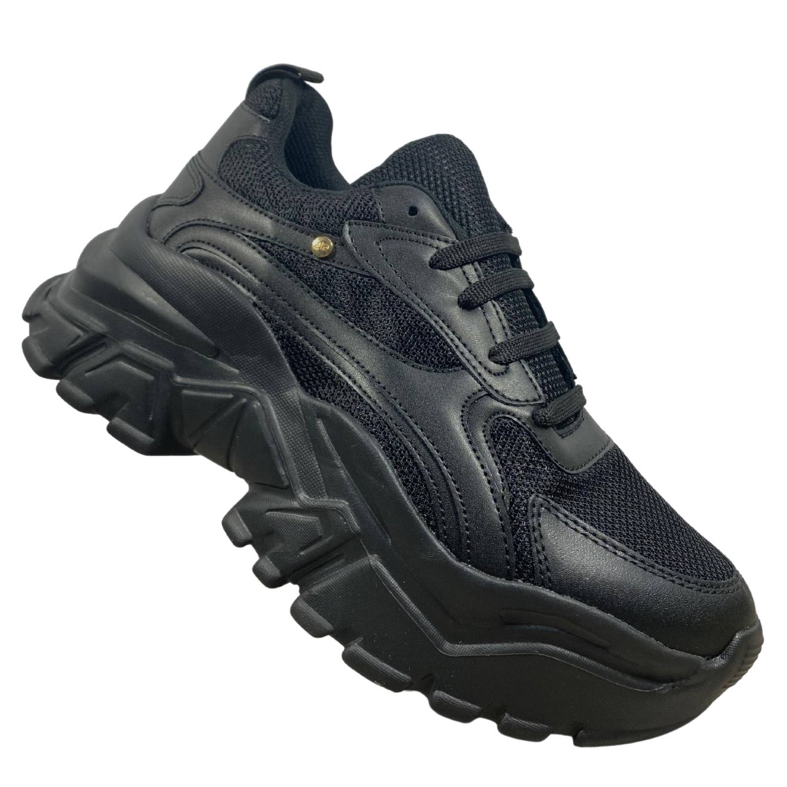 Zapatillas Deportivas De Malla Transpirable Con Plataforma Negro Ela 126