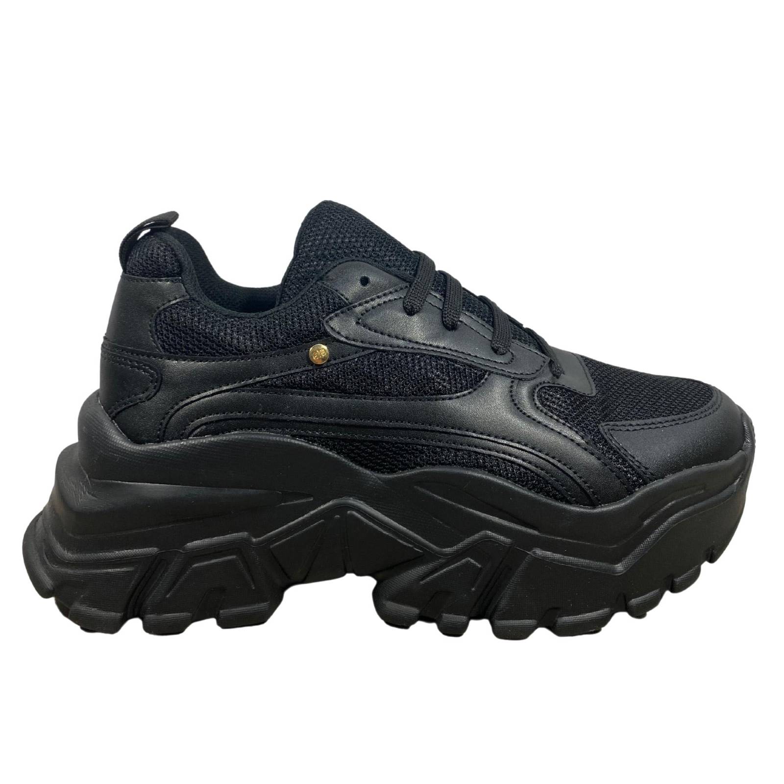 Zapatillas Deportivas De Malla Transpirable Con Plataforma Negro Ela 126