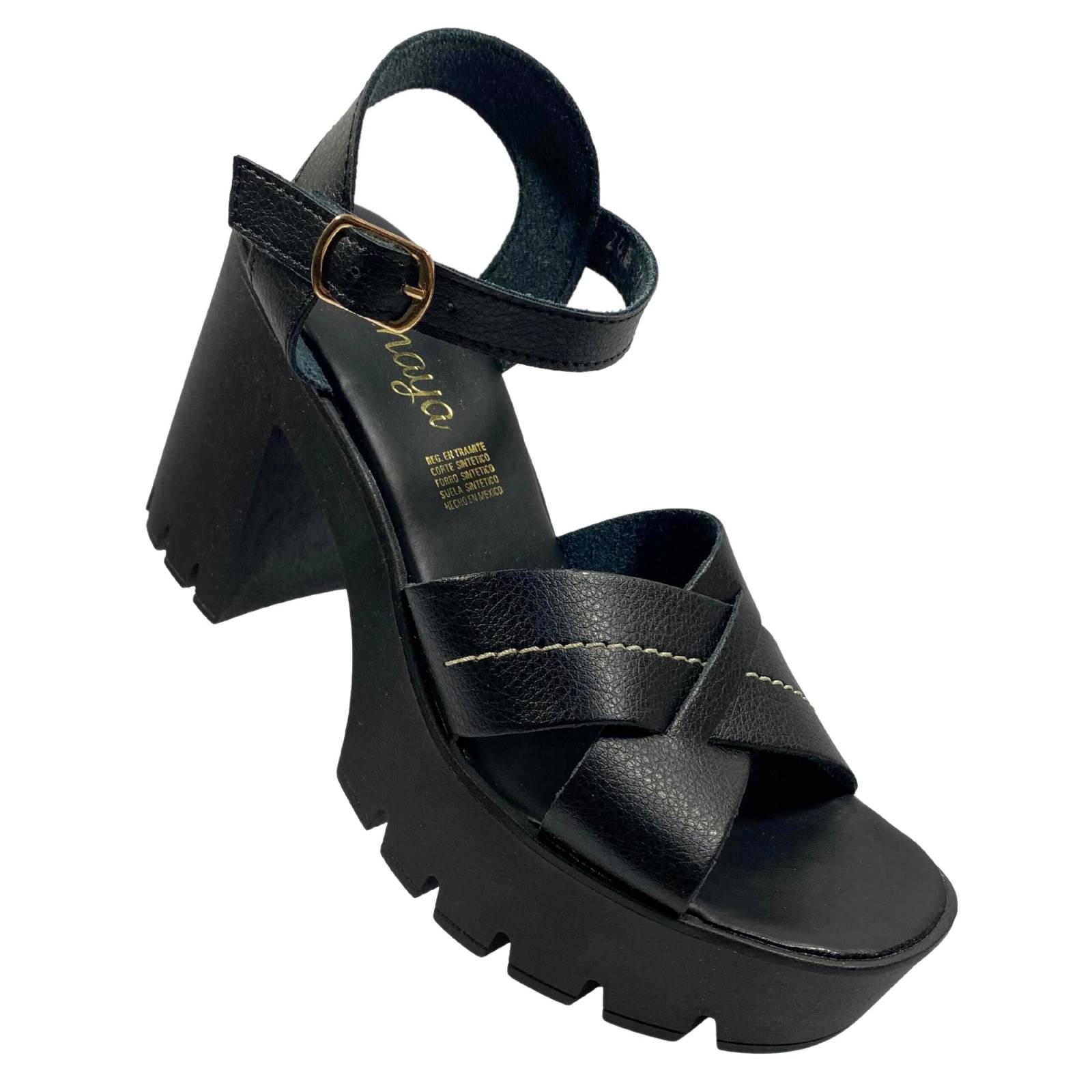 Sandalia Huarache Plataforma De Mujer Retro Moda Somaya 311 Negro