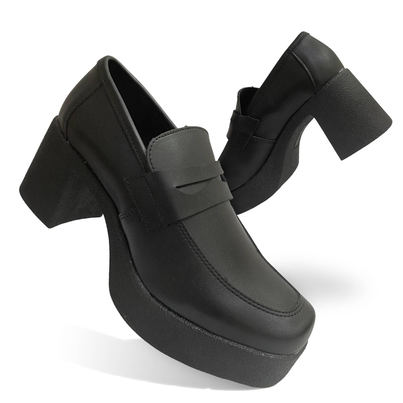 Mocasines Zapato Para Dama Moda Plataforma Casual Vestir Negro Models 5604