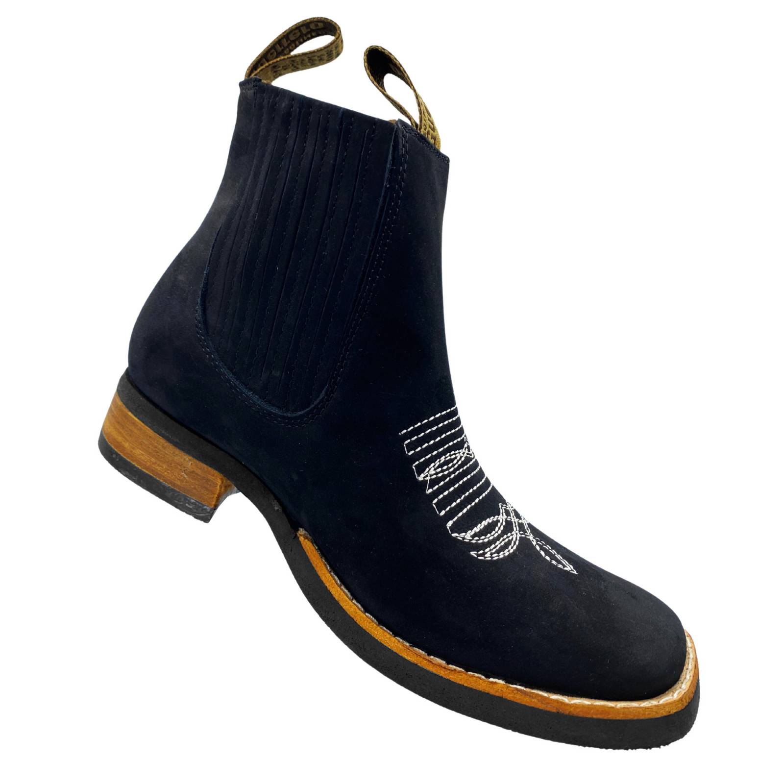 Bota Botín Vaqueras Piel Res Juvenil Rodeo Guerrero Negro