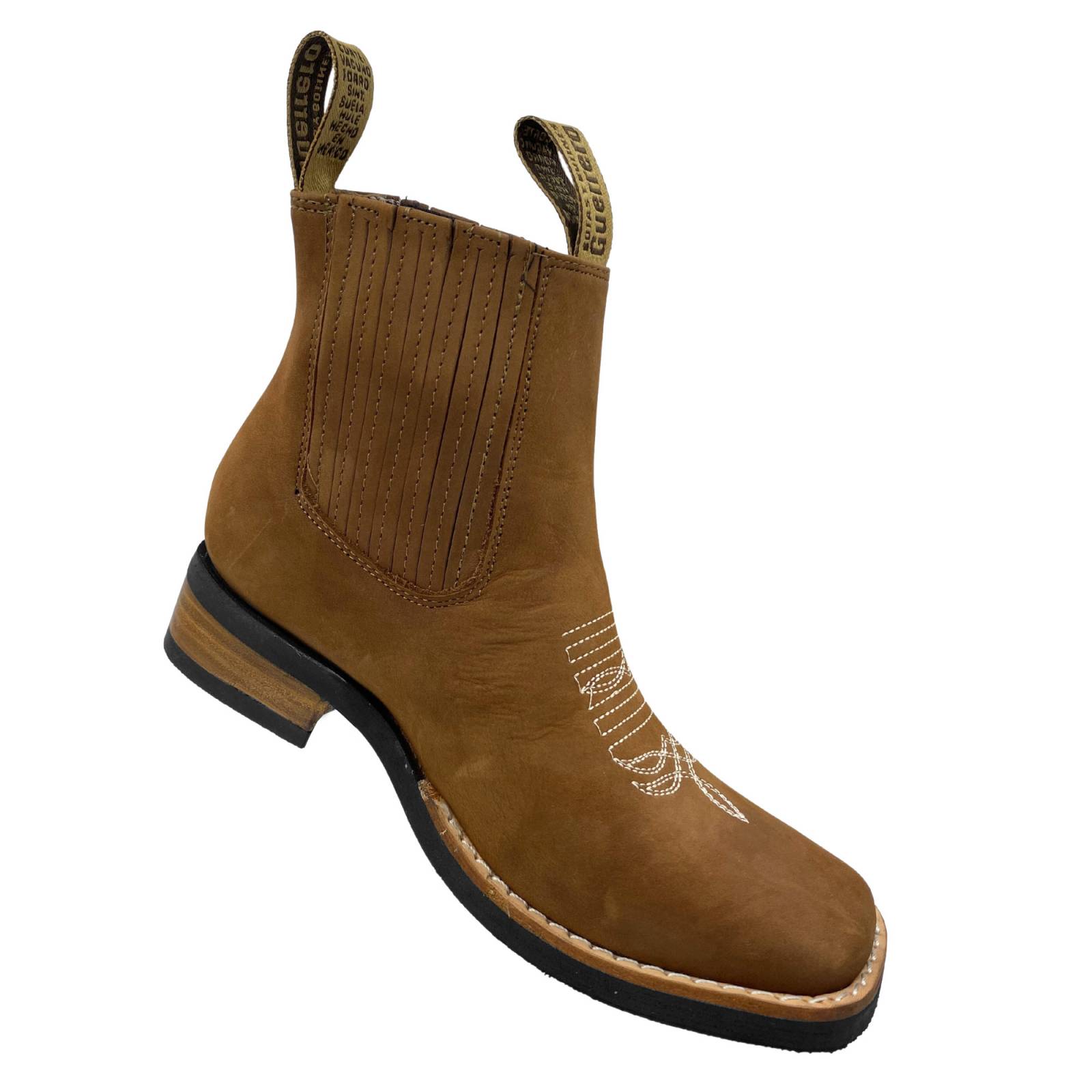 Bota Botín Vaqueras Piel Res Juvenil Rodeo Guerrero Oro