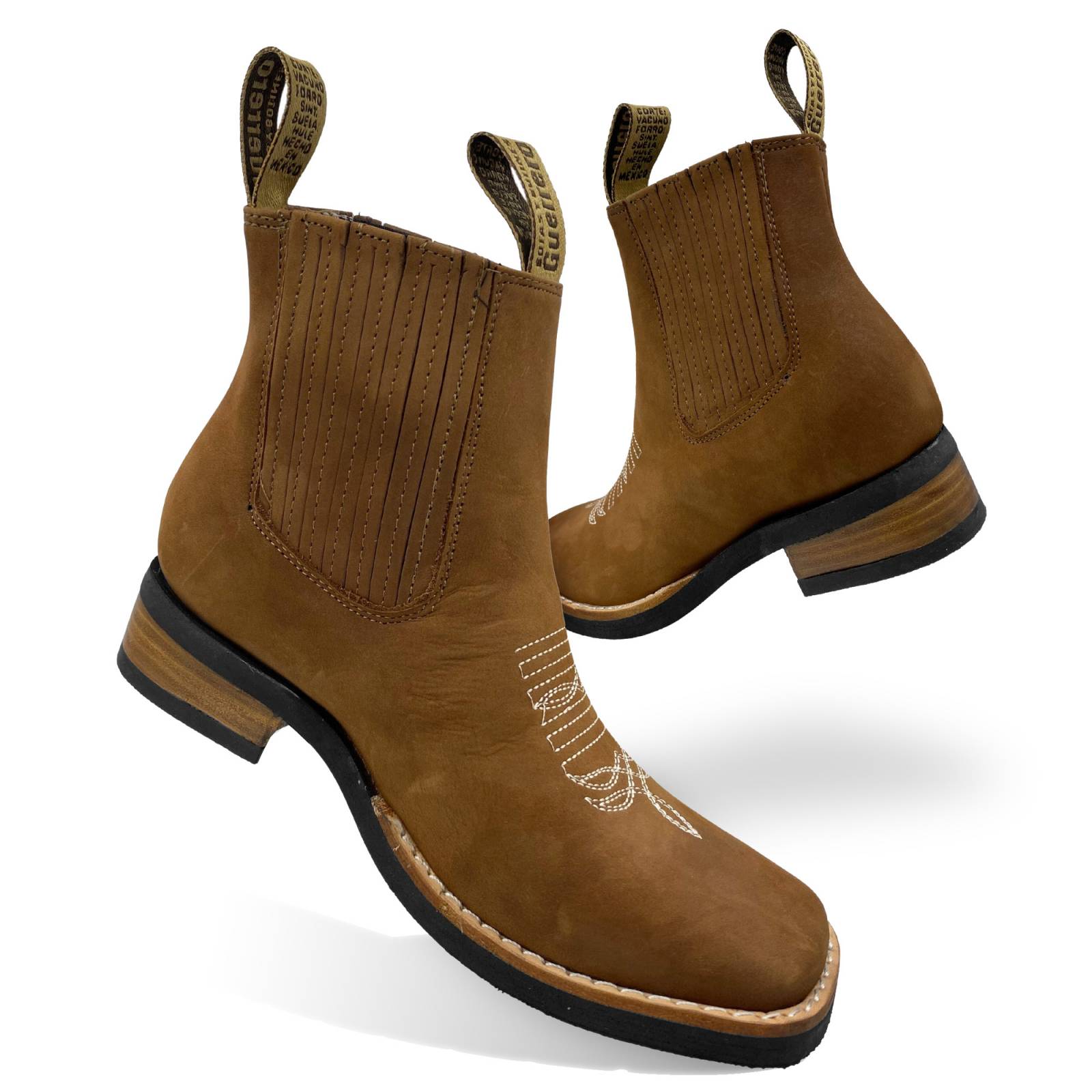 Bota Botín Vaqueras Piel Res Juvenil Rodeo Guerrero Oro