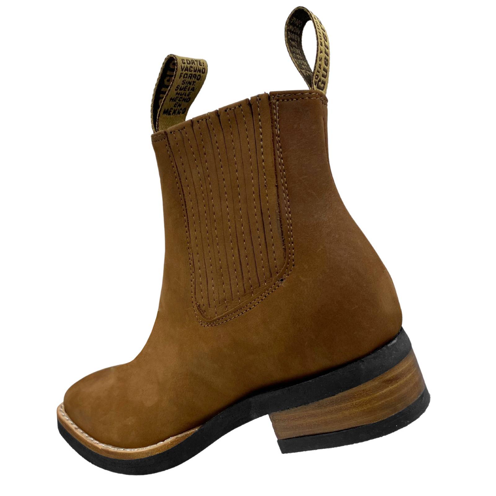 Bota Botín Vaqueras Piel Res Juvenil Rodeo Guerrero Oro sin trebol