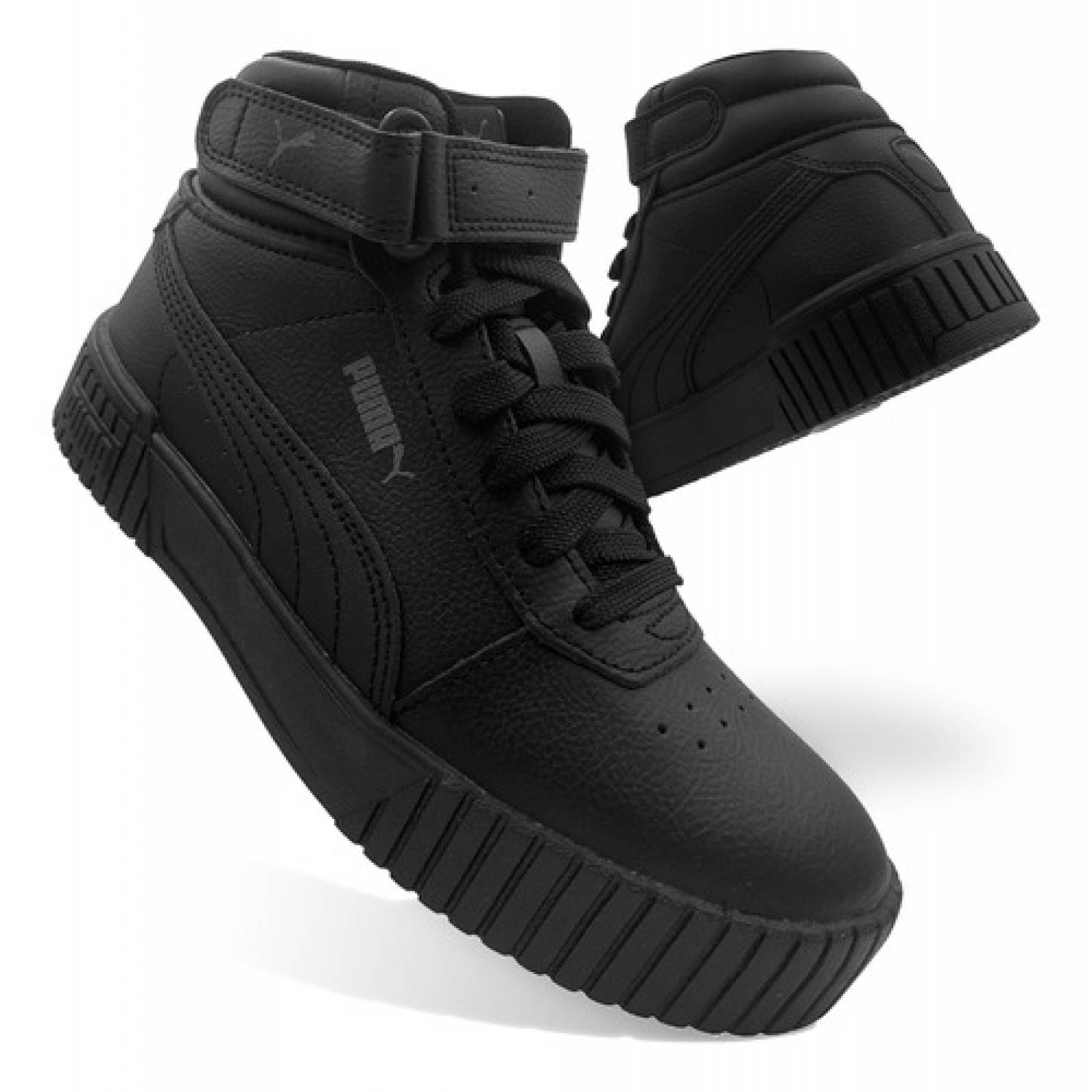 Tenis Puma Carina Para Dama Bota Broche Moda Negro Total