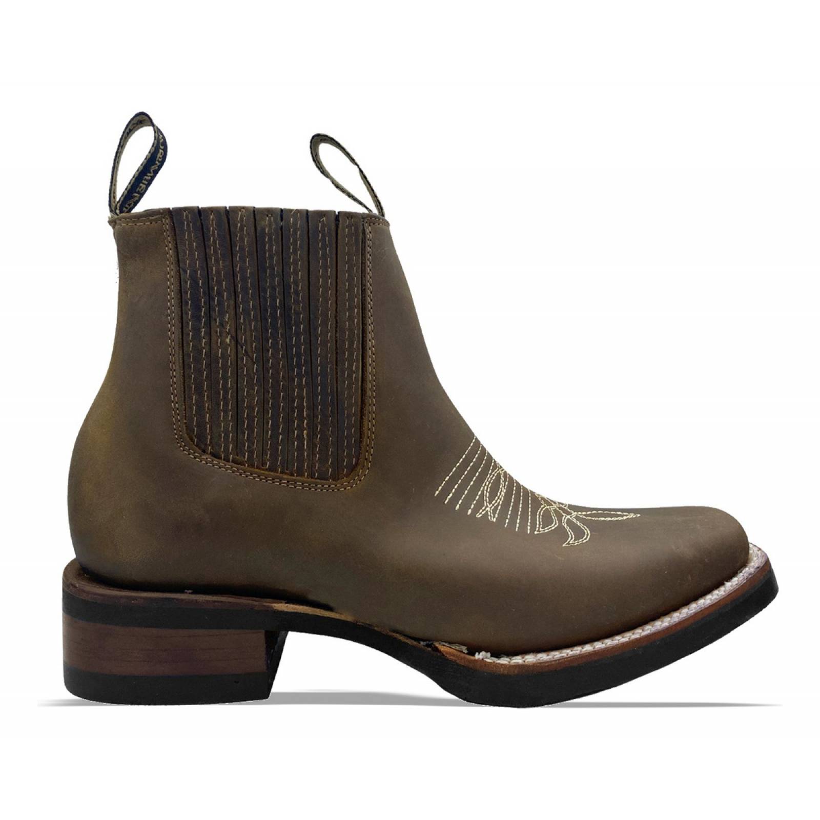 Bota Botín Rodeo De Piel Armenta Crazy Miel