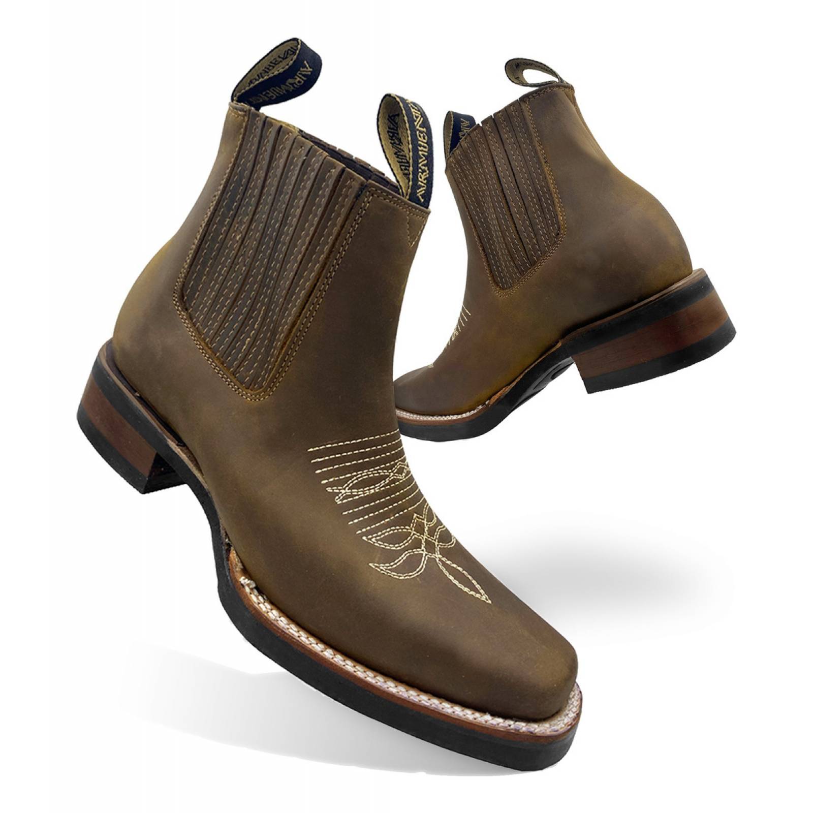 Bota Botín Rodeo De Piel Armenta Crazy Miel