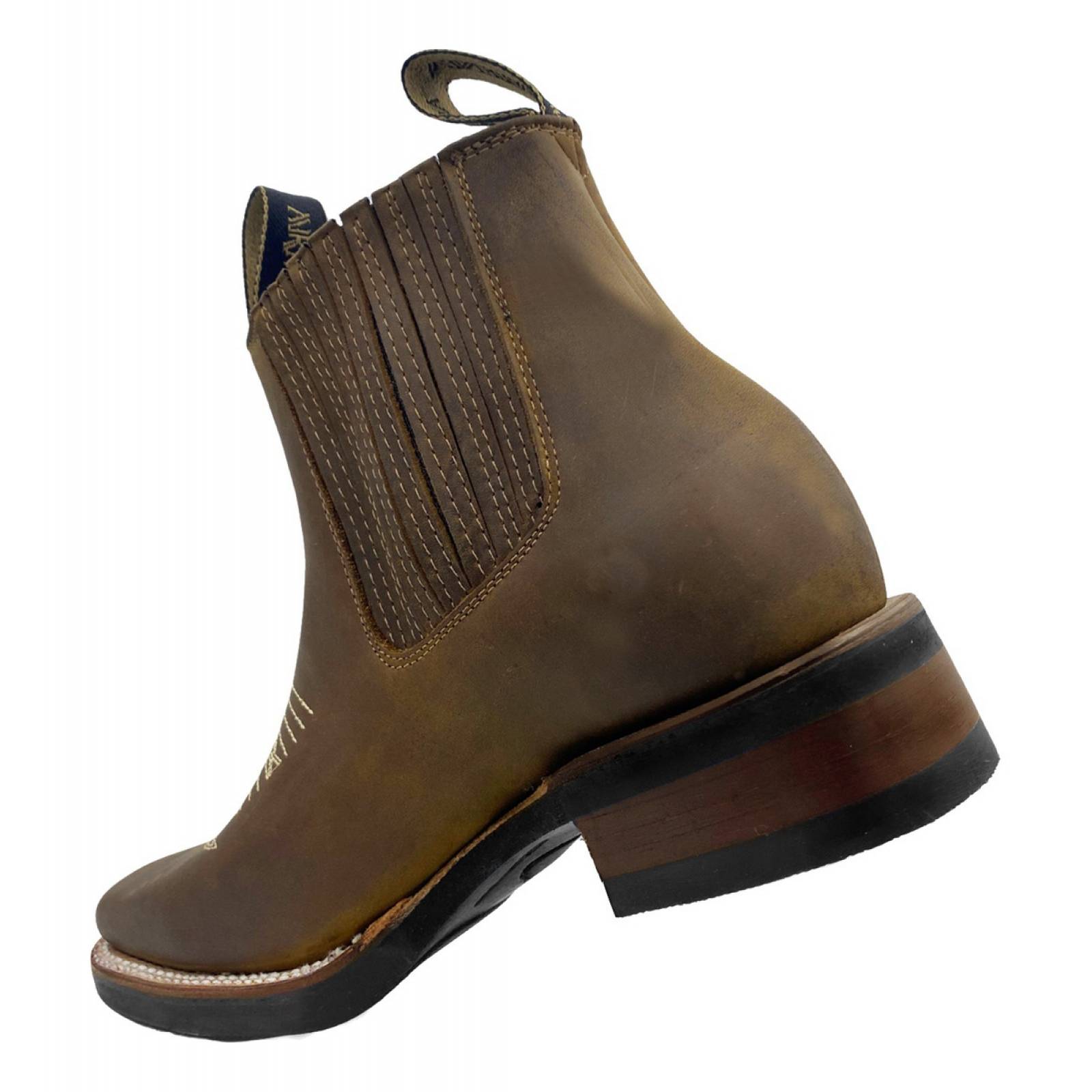 Bota Botín Rodeo De Piel Armenta Crazy Miel