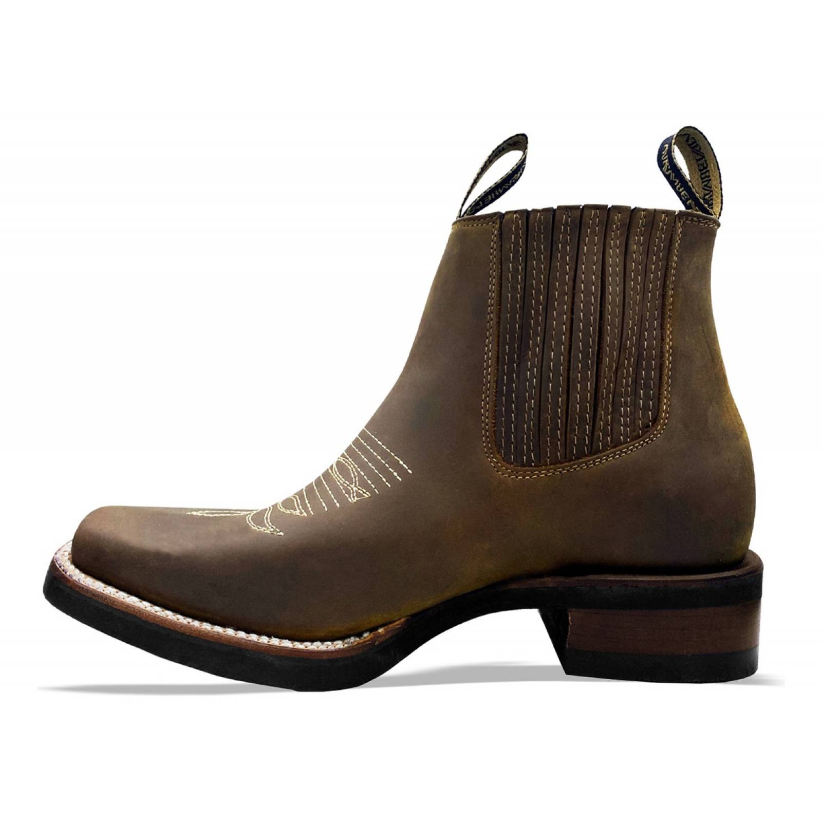 Bota Botín Rodeo De Piel Armenta Crazy Miel