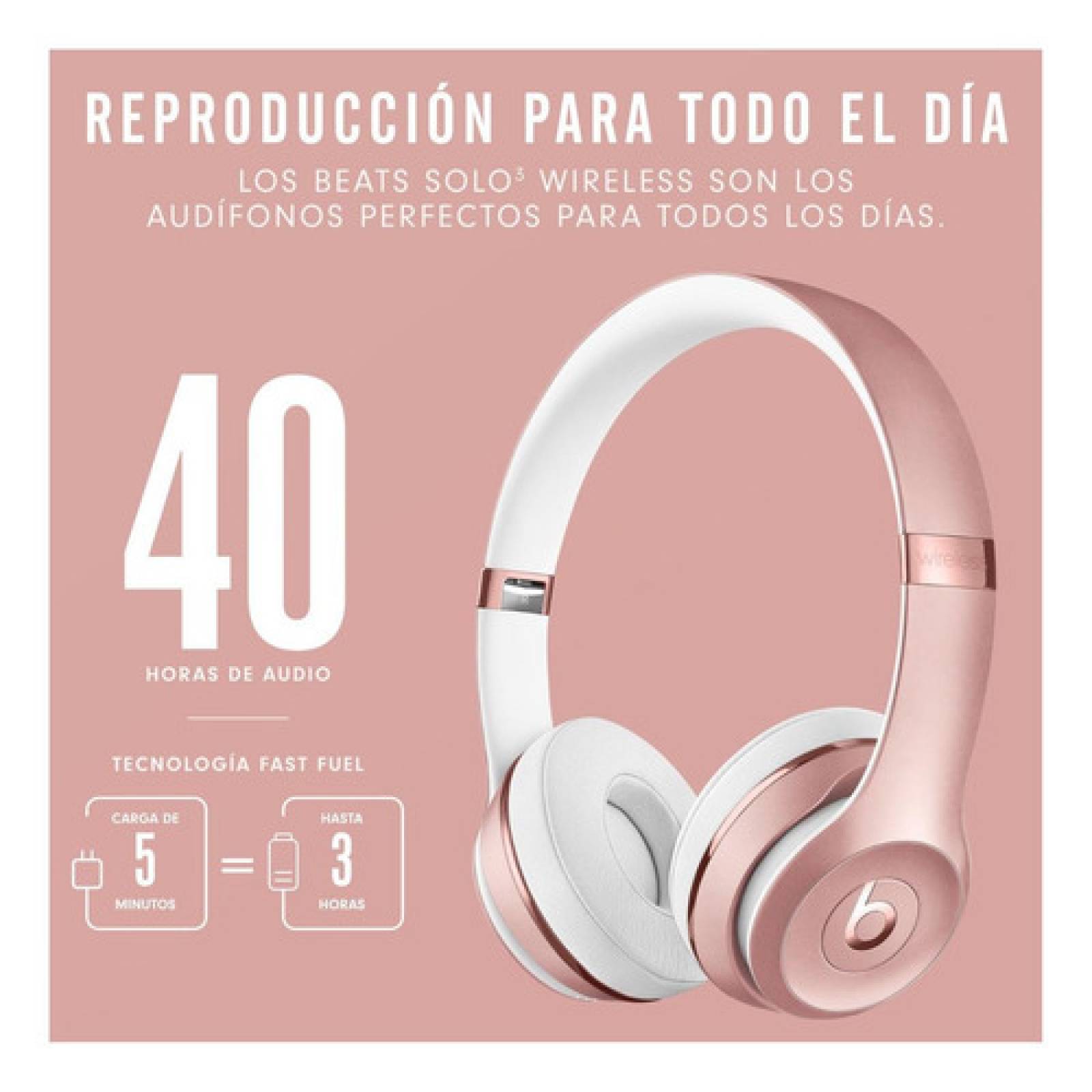 Audífonos Beats Solo  Wireless   Rose Gold