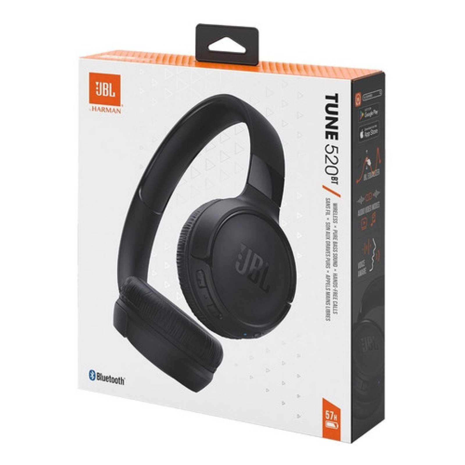 Audífonos Jbl Tune 520bt Over ear Con Bluetooth Color Negro