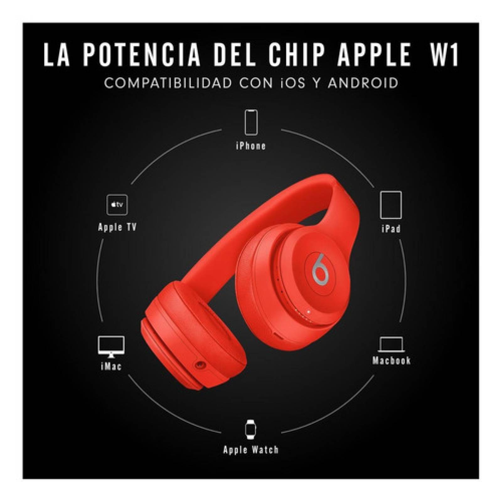 Audífonos Beats Solo  Wireless   Citrus Red