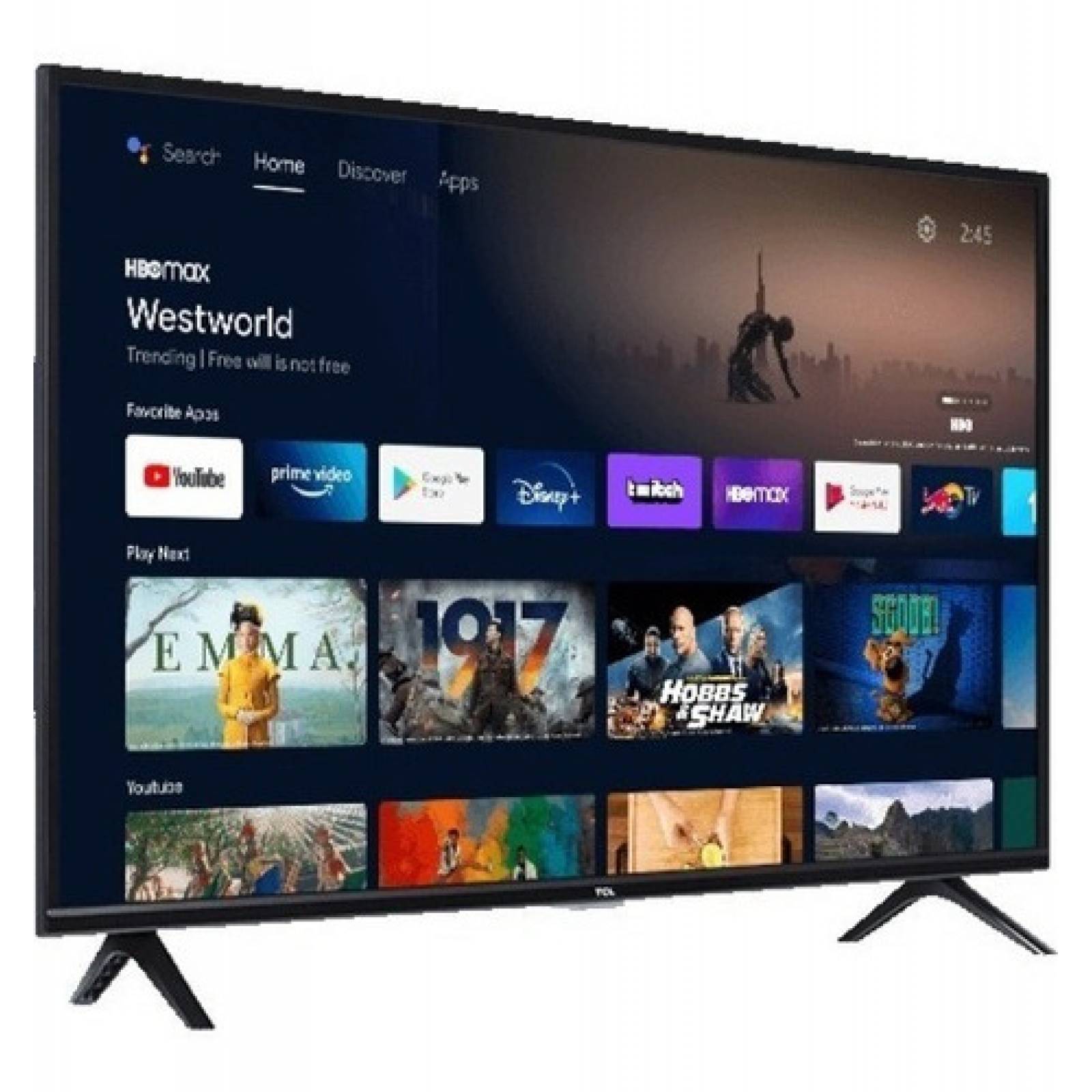 TCL 40  CLASE 3 SERIES FHD LED SMART TV ANDROID   40S334 Color Negro
