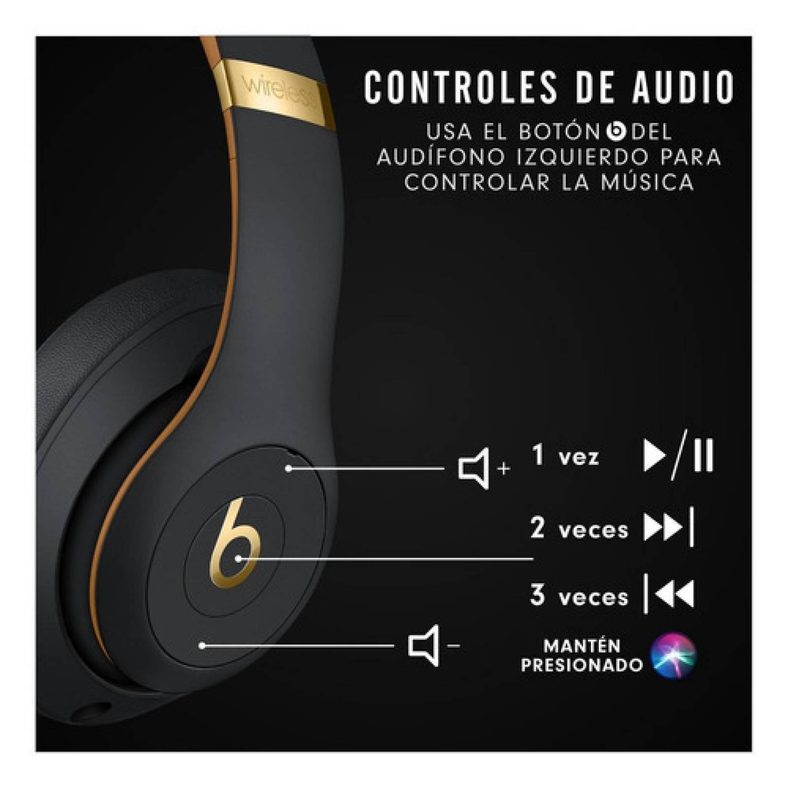Audífonos Beats Studio Wireless Midnight Black