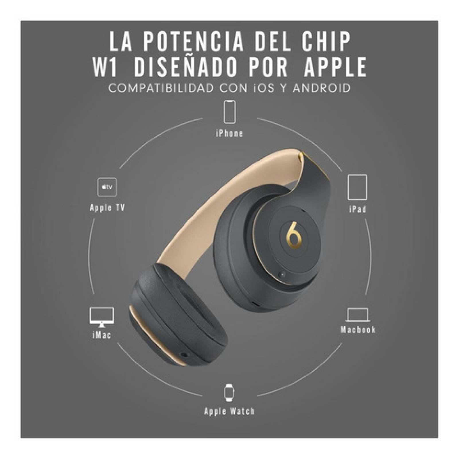 Audífonos Beats Studio 3 Inalámbricos Gris Sombra Beats Solo3