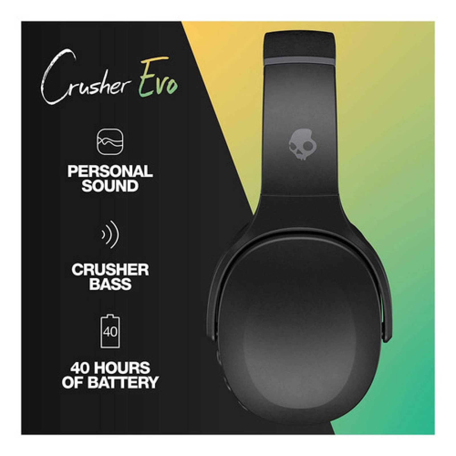 Audífonos Inalámbricos Over ear Crusher Evo Skullcandy Negro