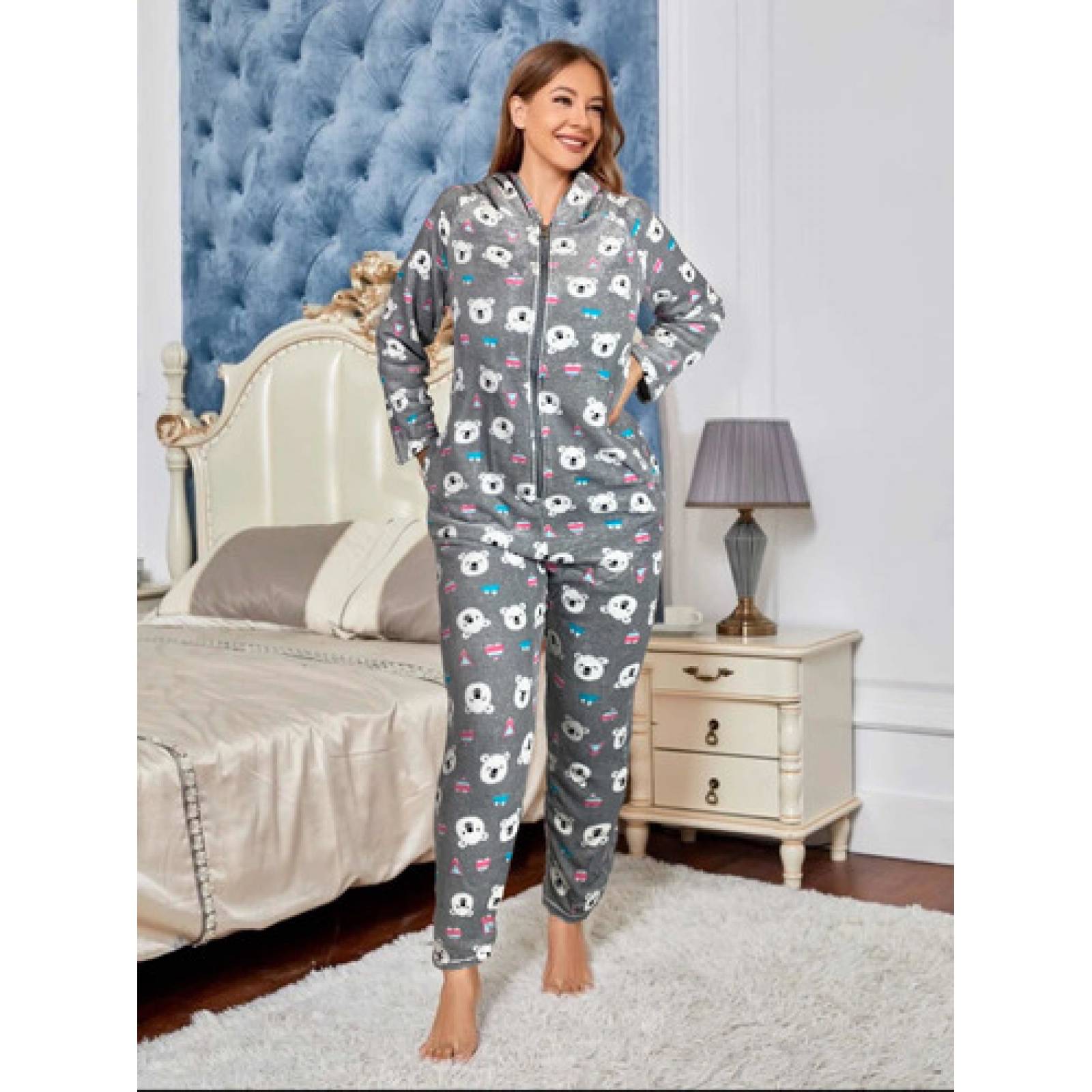 Pijama Mameluco Para Dama Capucha Estampadoscosplay Kigurumi PIJ-037