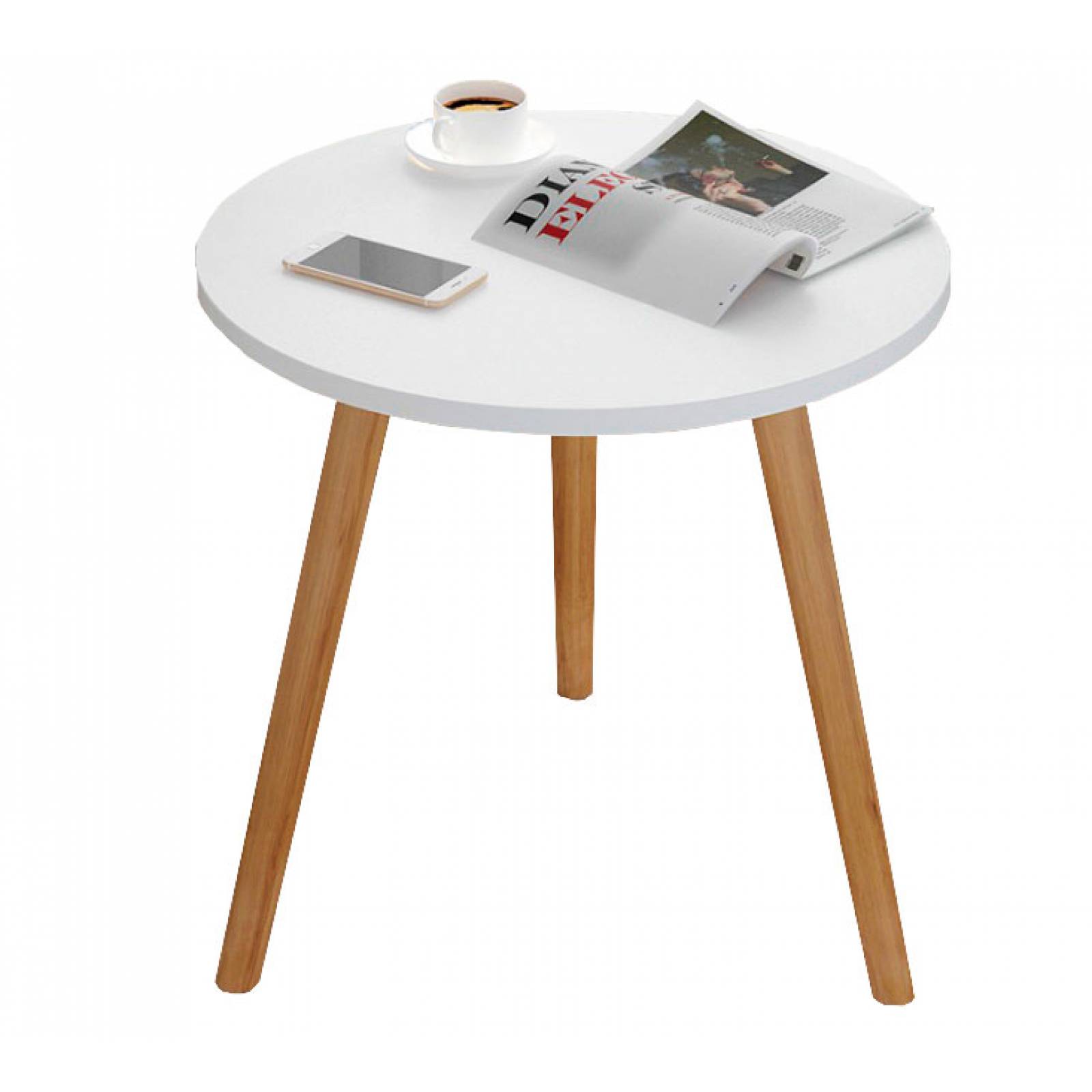 Mesa Lateral Minimalista Sala Recámara Beli Blanca Moderna.